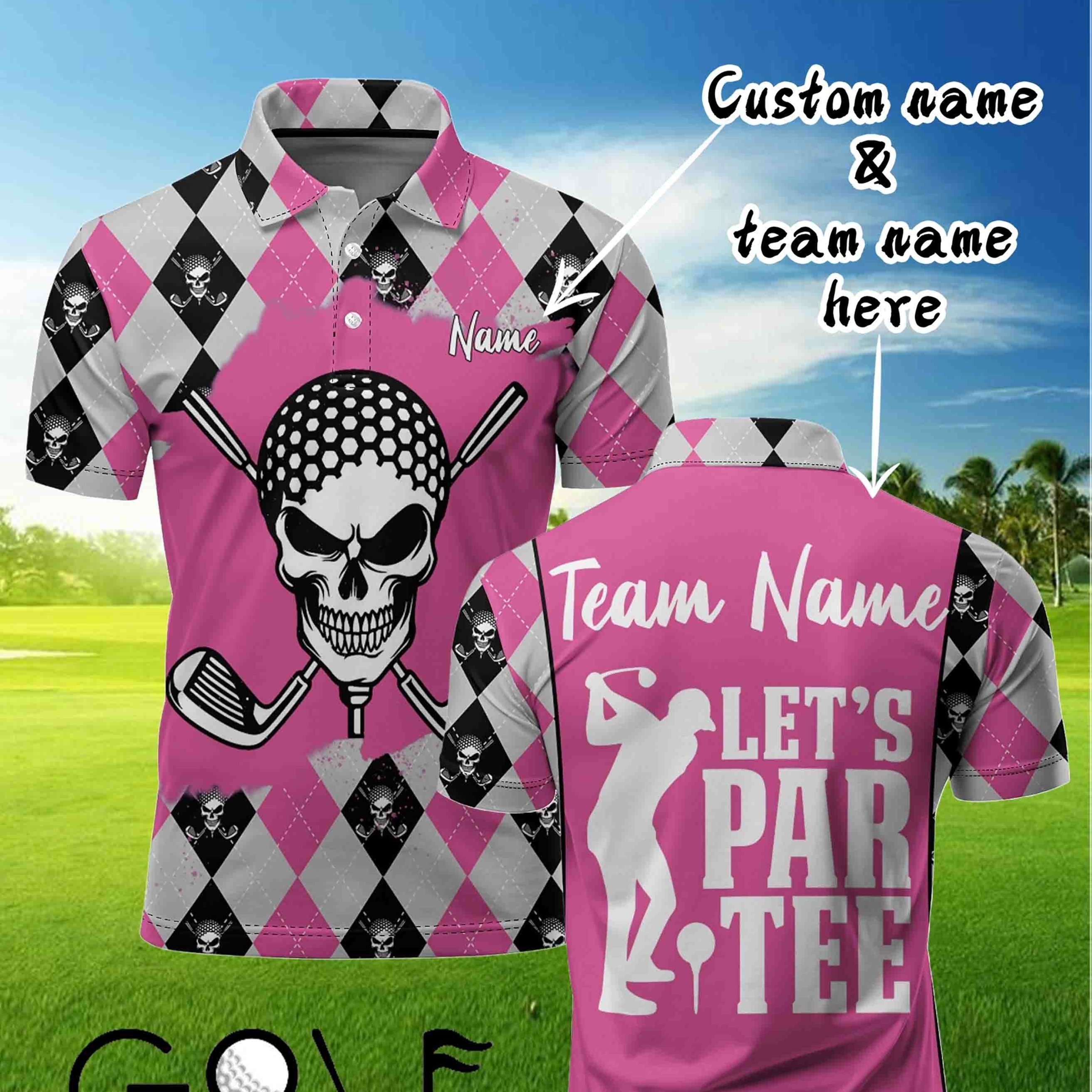 TEMU Custom Golf Shirt, Supports Personalized Name And Team Name Printing, Short-sleeved Design, Breathable And Comfortable, Casual Sports Style,