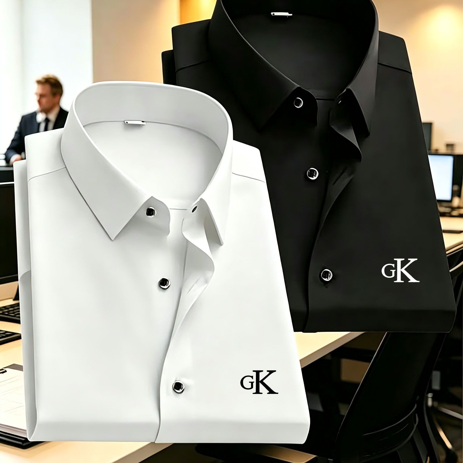 TEMU 's Spring And Autumn Fashion Long-sleeve Printed Shirts, Casual, Breathable, High-quality, Anti-wrinkle Shirts, Suitable For Business And Office