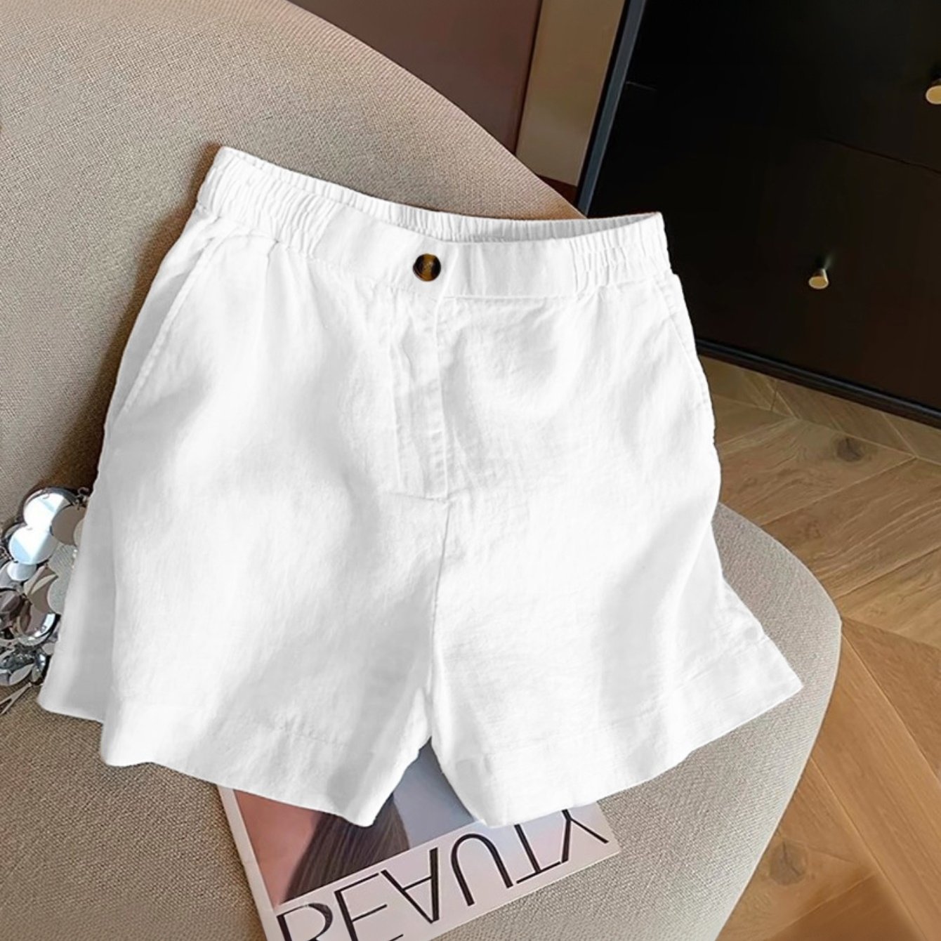 TEMU Women's Casual, Easy, Versatile, Solid Color Shorts Ytd Cherry
