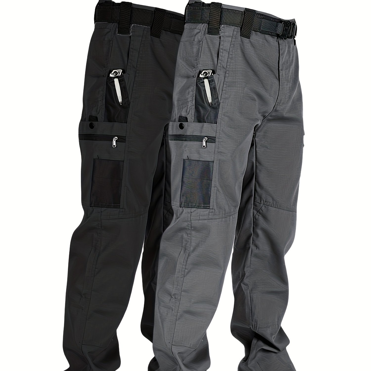 TEMU 2pack Men's Utility Cargo Pants, Lightweight Tactical Workwear, Stretch , Hunting