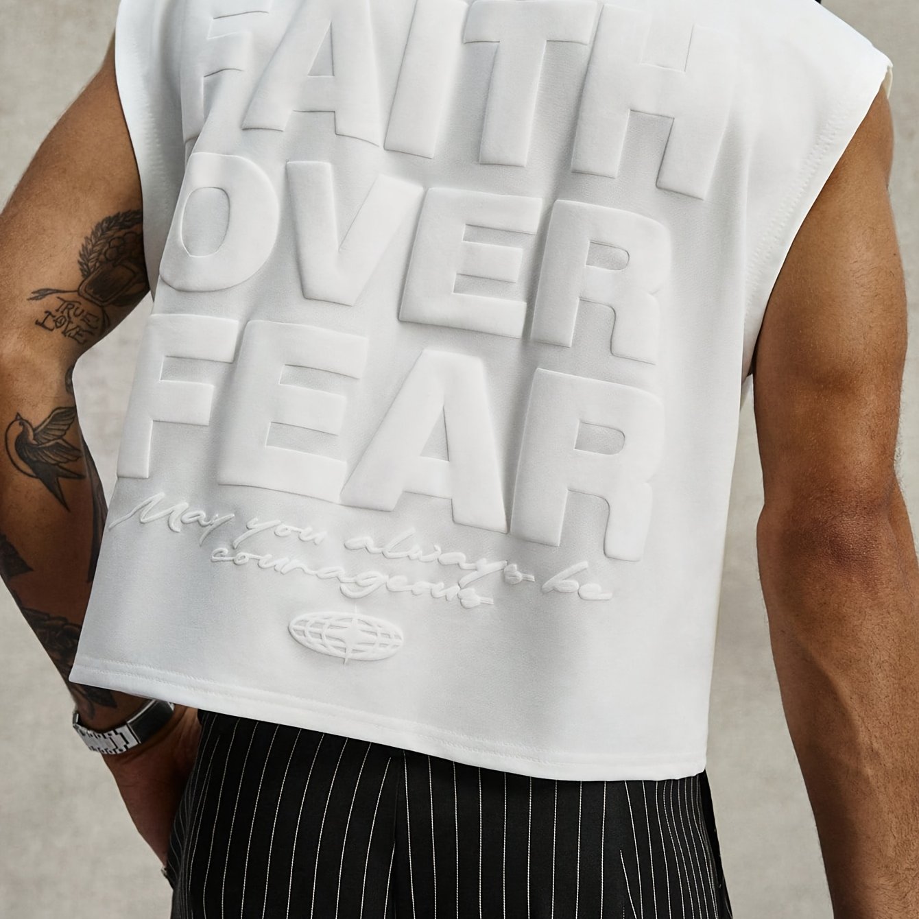 TEMU 1pc Men's Youth White Print Short Vest English Letter Print Japanese Trendy Style Spring Summer Loose Fit Campus Outfit