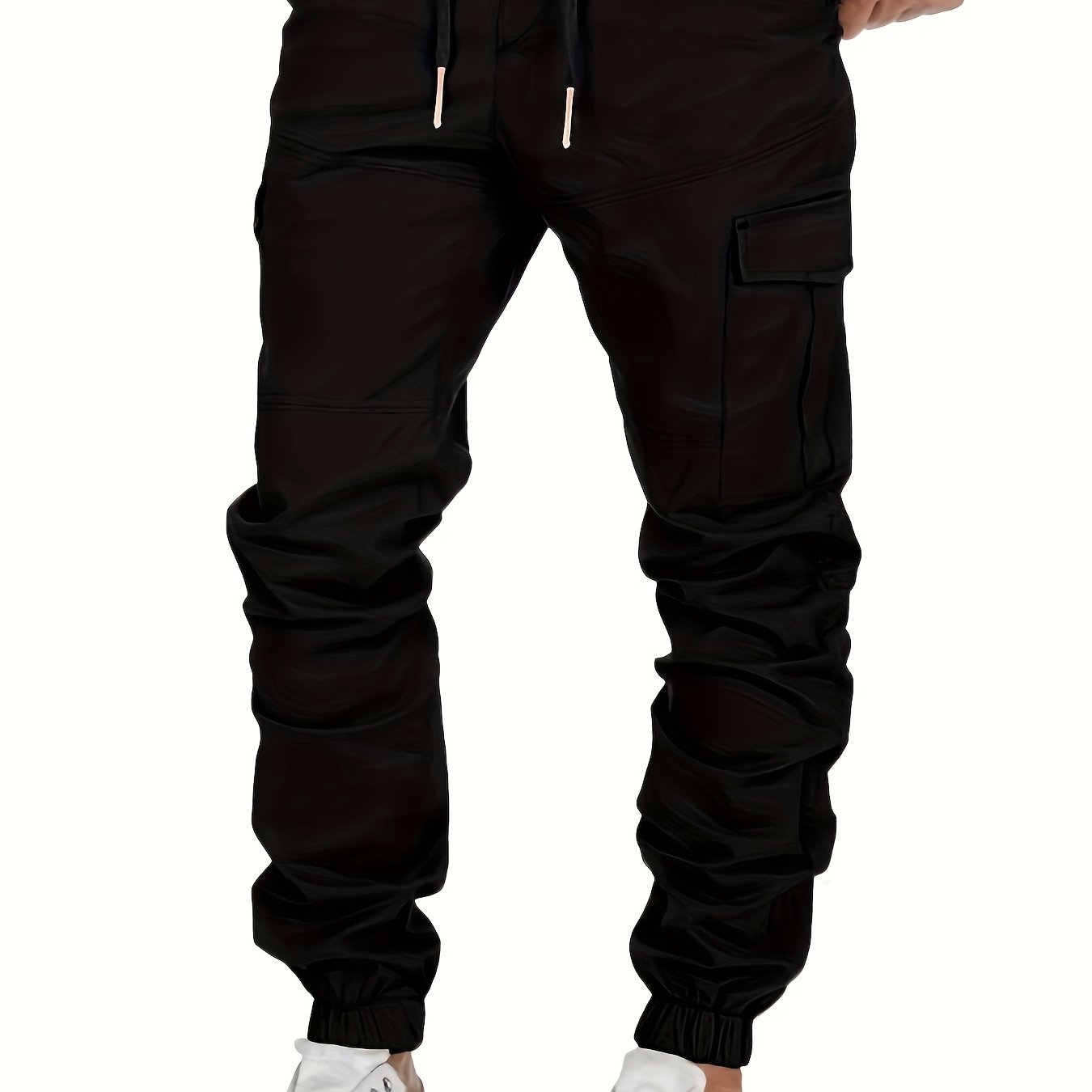 TEMU Trendy Footed Cargo Pants With , Casual Regular Fit Trousers For Outdoor