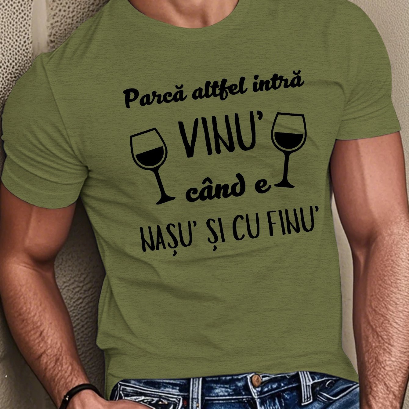TEMU Funny Romanian Men's Short Sleeve T-shirt Summer T-shirt Top