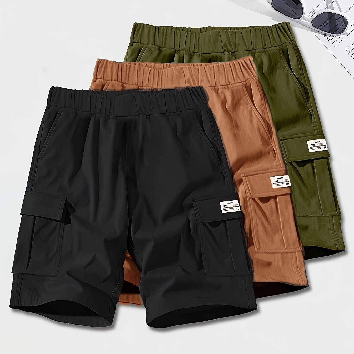 Image of Boys' Cargo Shorts For Summer, Featuring A Trendy Korean Style, Fashionable Design, And Comfortable Fabric, For Outdoor