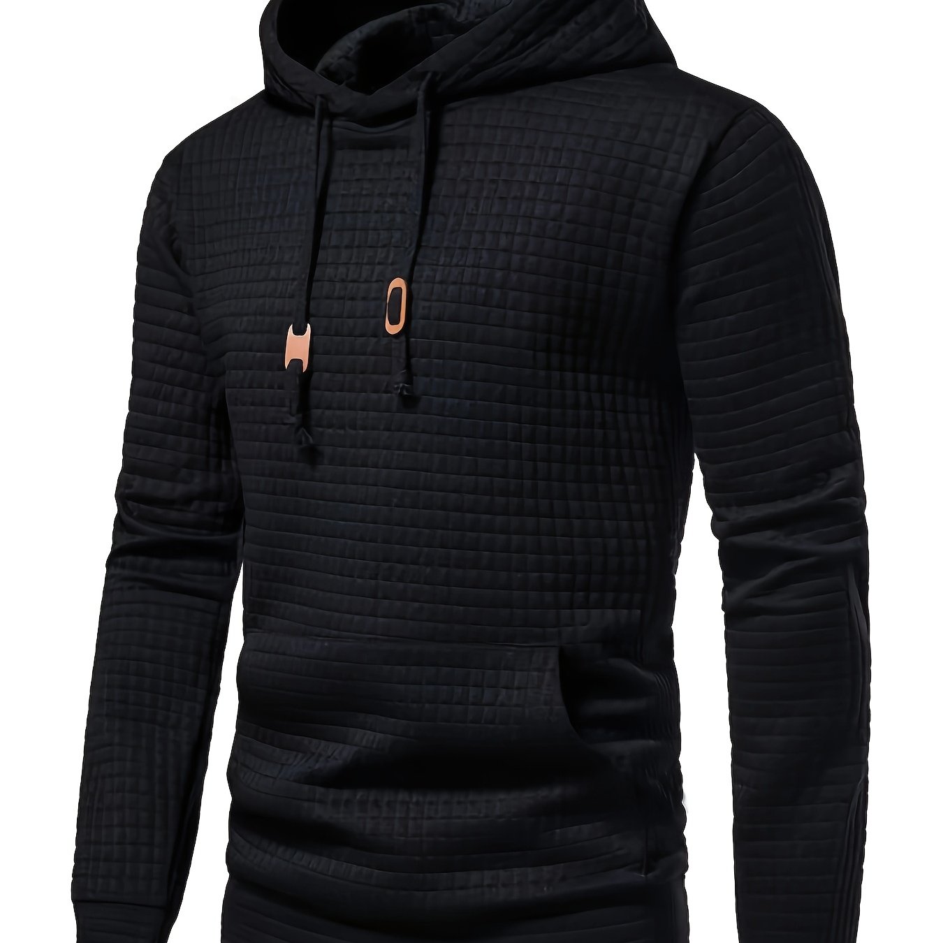 Image of Men' Color Hooded Sweatshirt, Casual Loose Drawstring Hoodie, Fashionable And Trendy Running Men's Hoodie