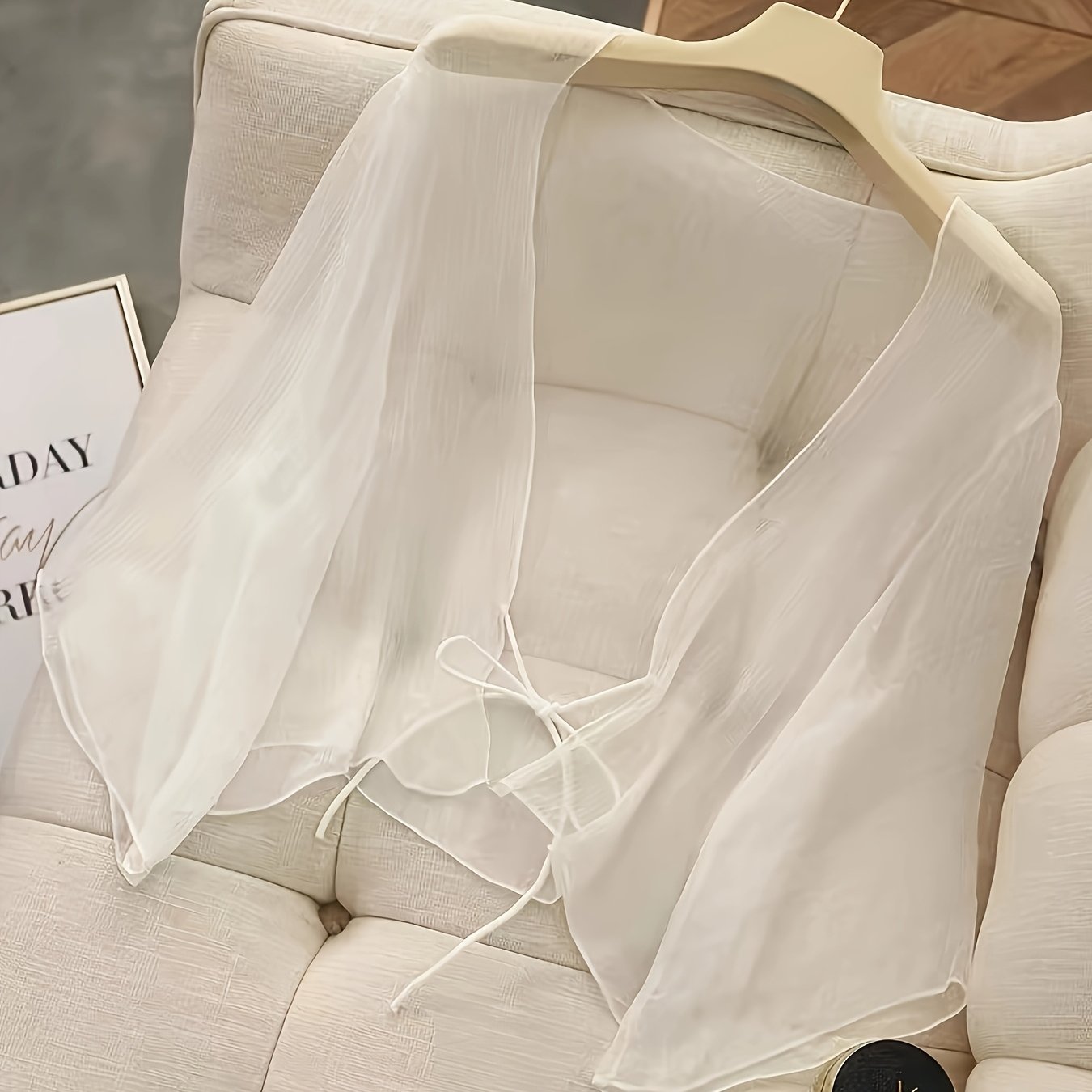 E-shop Damen-Sommer-Chiffon-Cardigan, Damen Strand-durchsichtiger Chiffon-Überwurf-Kimono, vorne gebunden, coole Oberteile, einfarbig, Basic