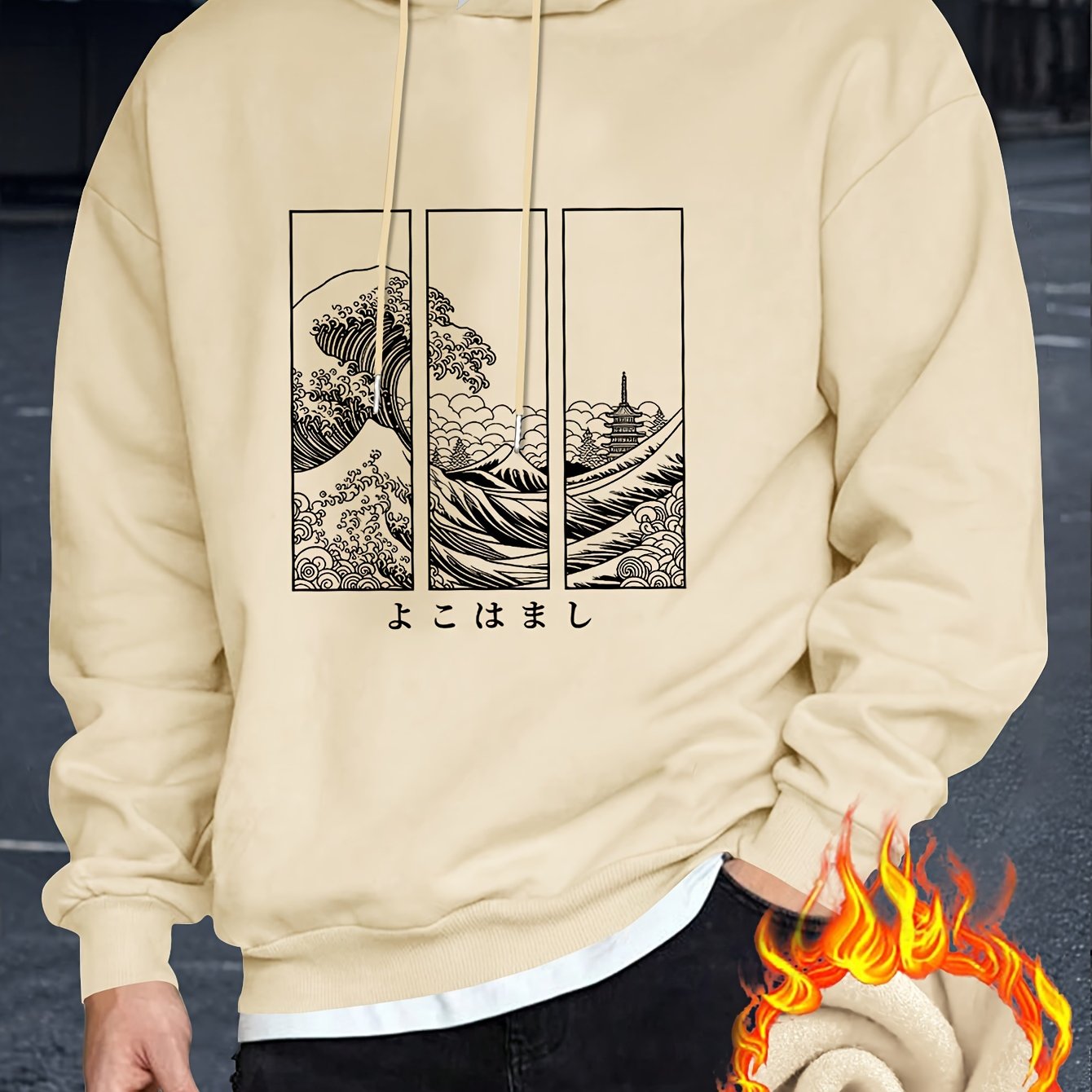 TEMU Men's Trendy Thick Print Hoodie