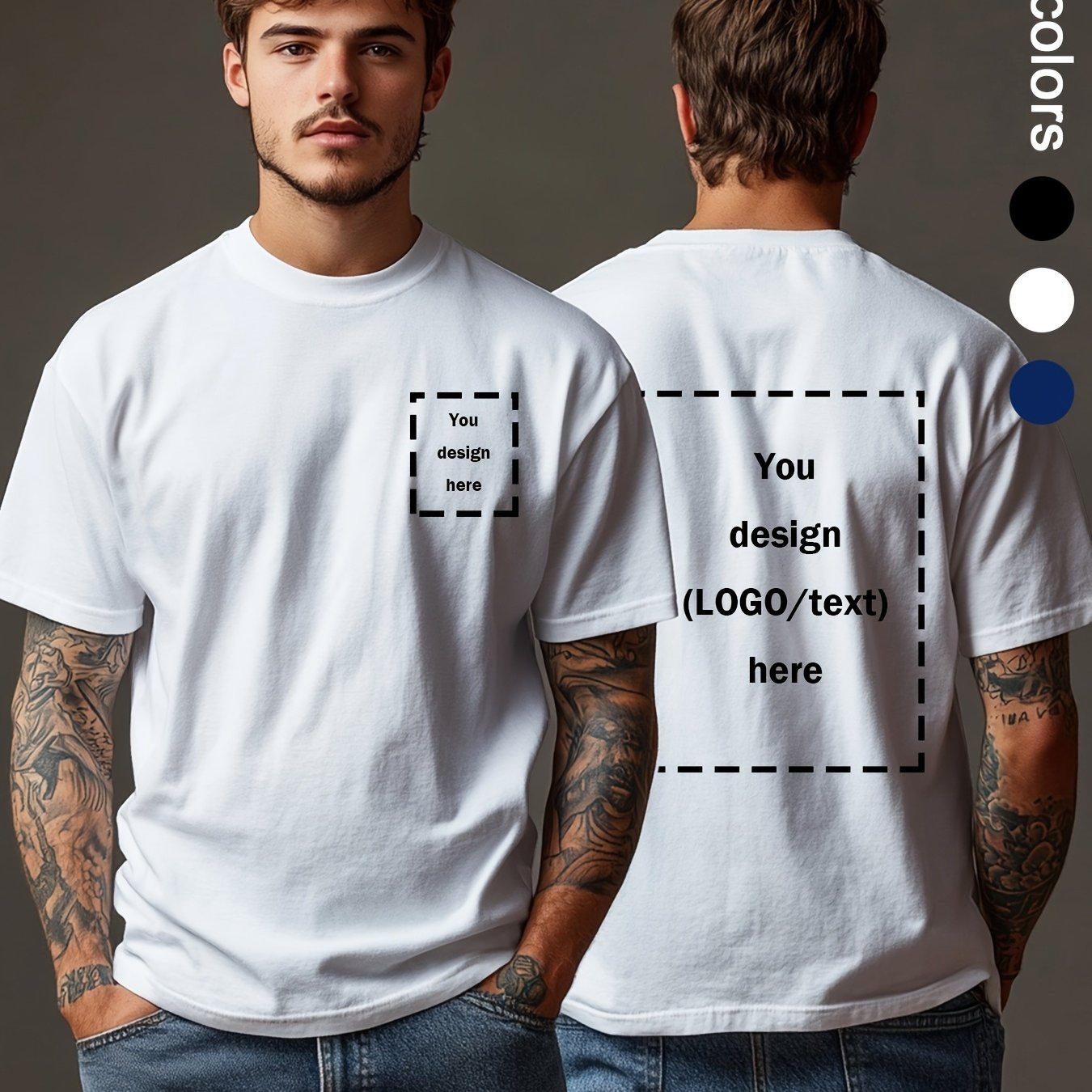 TEMU Custom T-shirt, "my T-shirt, " Text/image/logo Design Your Own T-shirt, Suitable For Holiday Gifts, Anniversary Gifts, Corporate Team Building