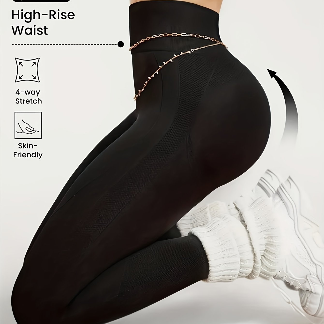 TEMU Women's High-elastic Seamless Yoga Pants - Full-length Workout Leggings With Non- Fabric, Solid Color For Yoga, Gym, Pilates & Casual Attire - -