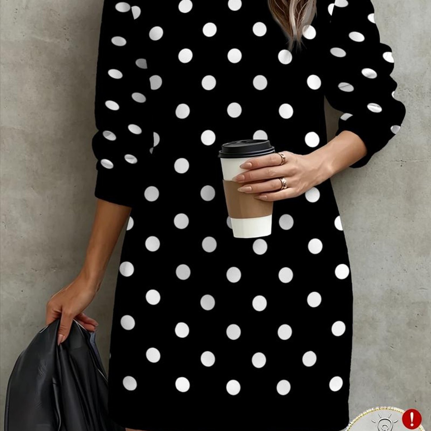 TEMU Women's Casual Sports Classic Polka Dot Long Sleeve Women's Sweatshirt, Easy Retro Casual Round Neck Fashion Sweatshirt, Autumn/winter Style