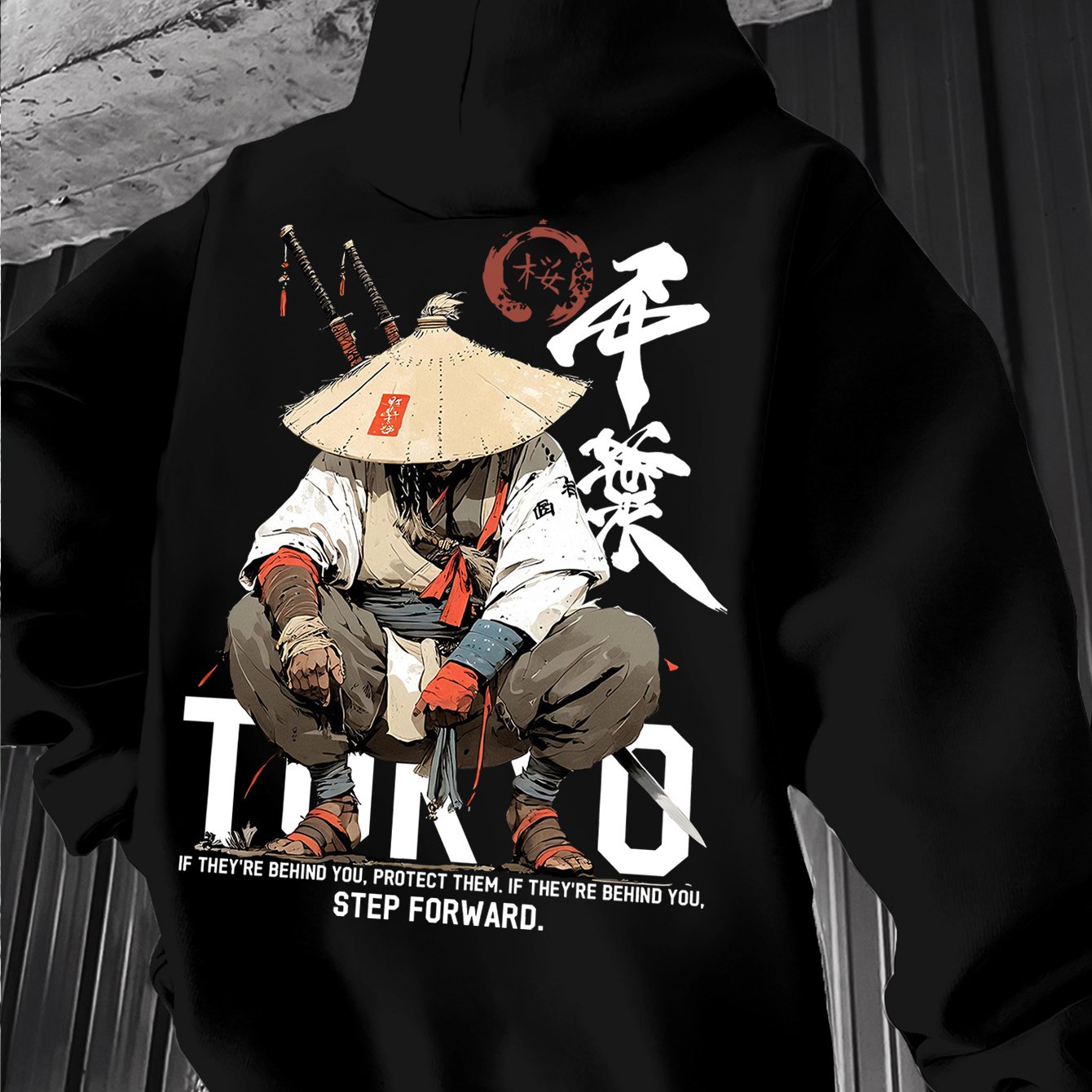 TEMU Men's Japanese Hooded Sweatshirt, Printed Hoodie, Trendy Streetwear Vintage Versatile Heavyweight Sweatshirt, Autumn Essentials