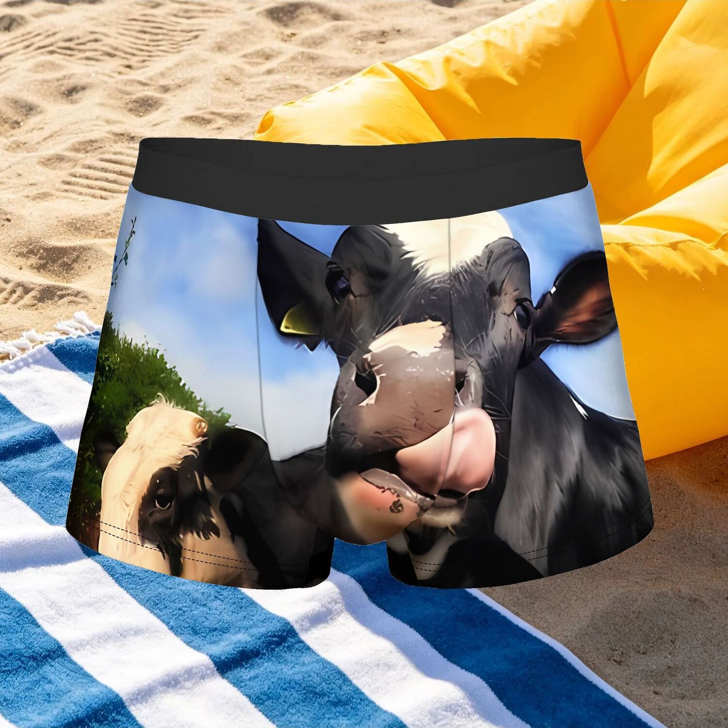 TEMU 1pc Taste The Summer Cow By Heidiannemorris Men's Underpants Panties Man Underwear Shorts Boxer Briefs