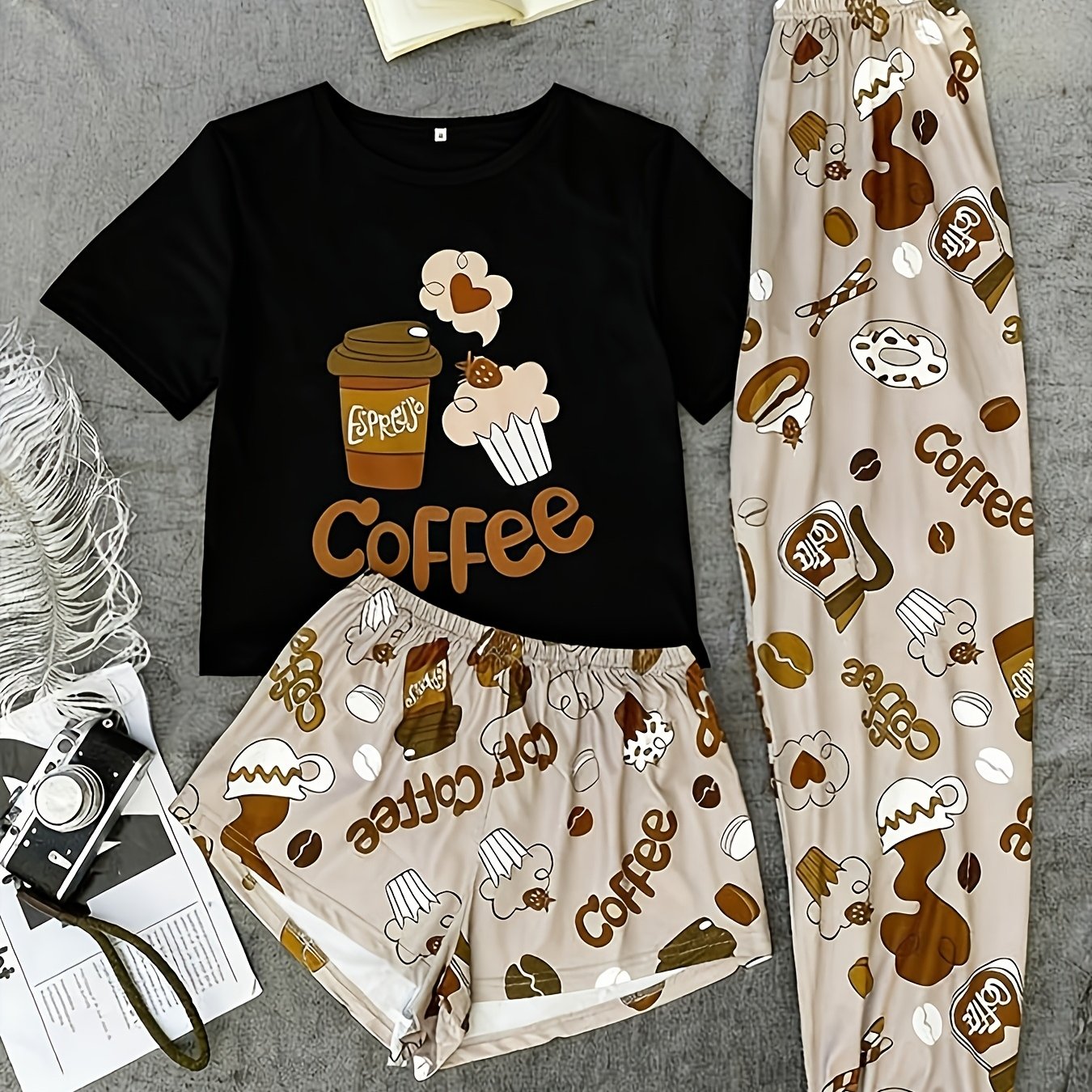 TEMU Ensemble de pyjama 3 pièces à de dessins animés