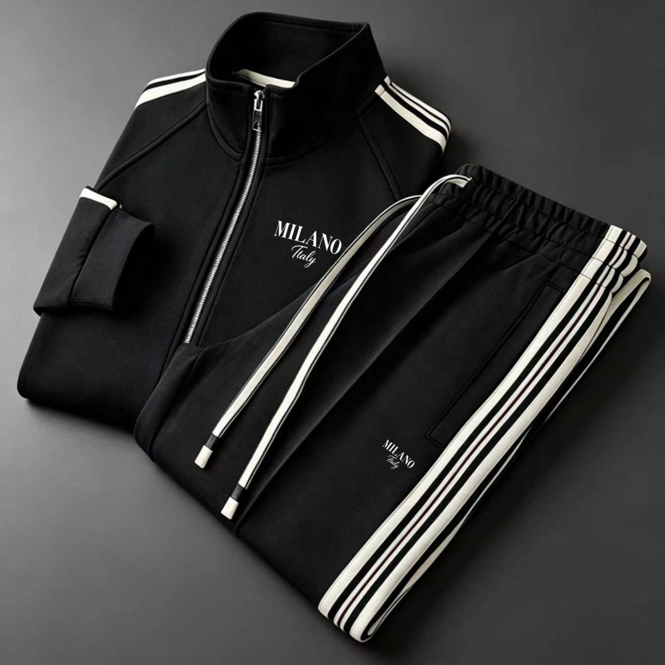 2pcs Set: Men's Casual Sportswear - Jacket + Drawstring Pants (multiple Colors ), Plus Size
