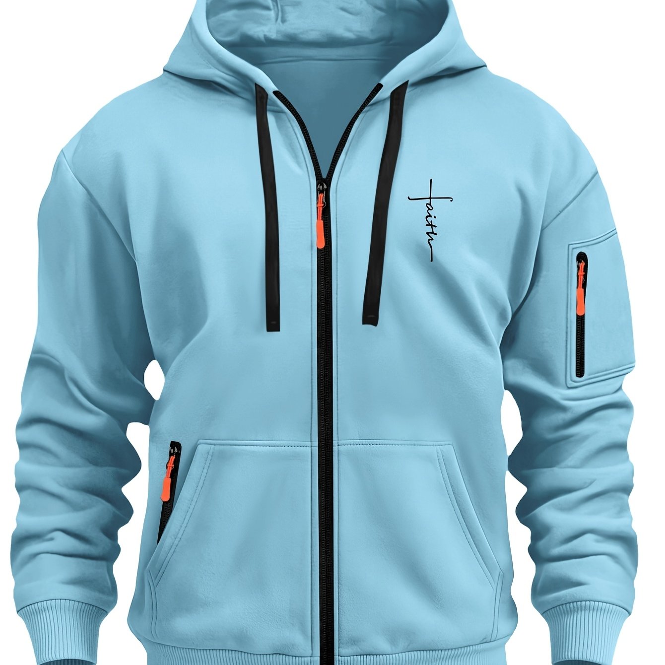 Image of New Outdoor Men' Hoodie Jacket, Casual Long-sleeve Cardigan With Multiple Pockets For Sports, Autumn Essentials