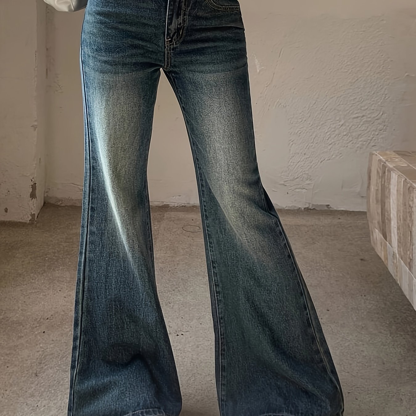 Image of Trendy Flared Women's Jeans Long Pants