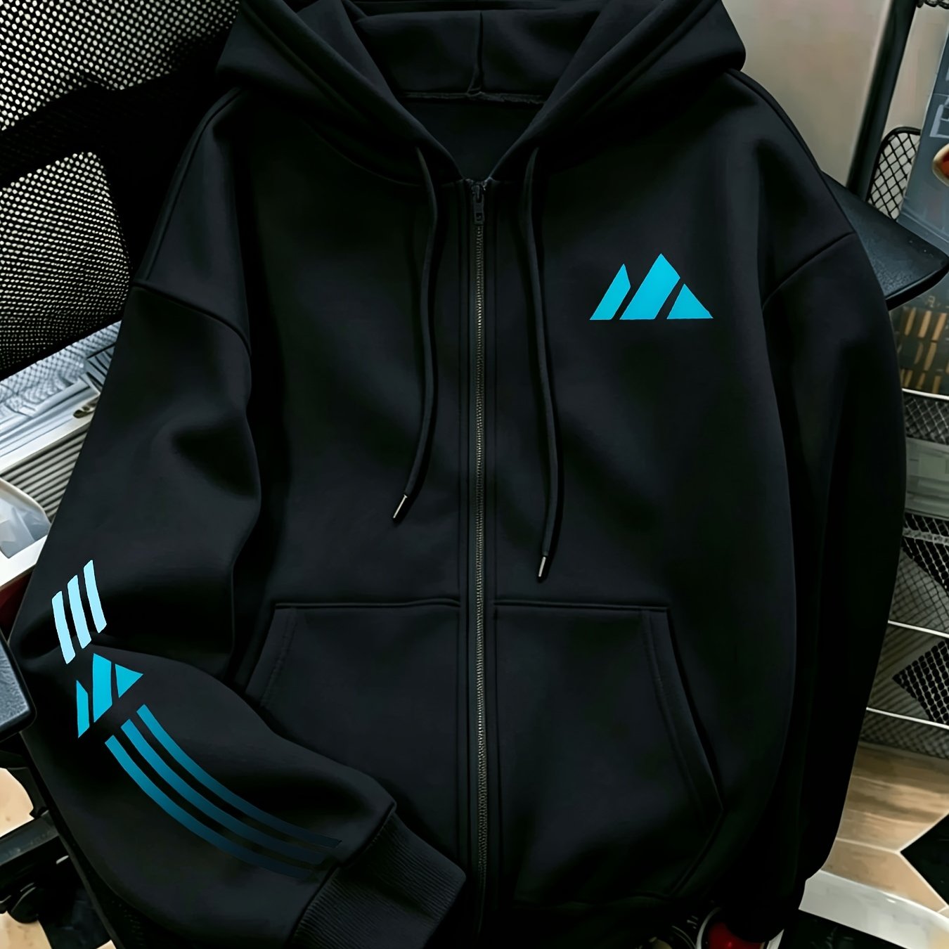 TEMU Cartoon Zip-up Hooded Sweatshirt, Casual Zip-up Long Sleeve Hoodie - Polyester Fabric, For Autumn And Winter. Comfortable Women's Zip-up Hooded