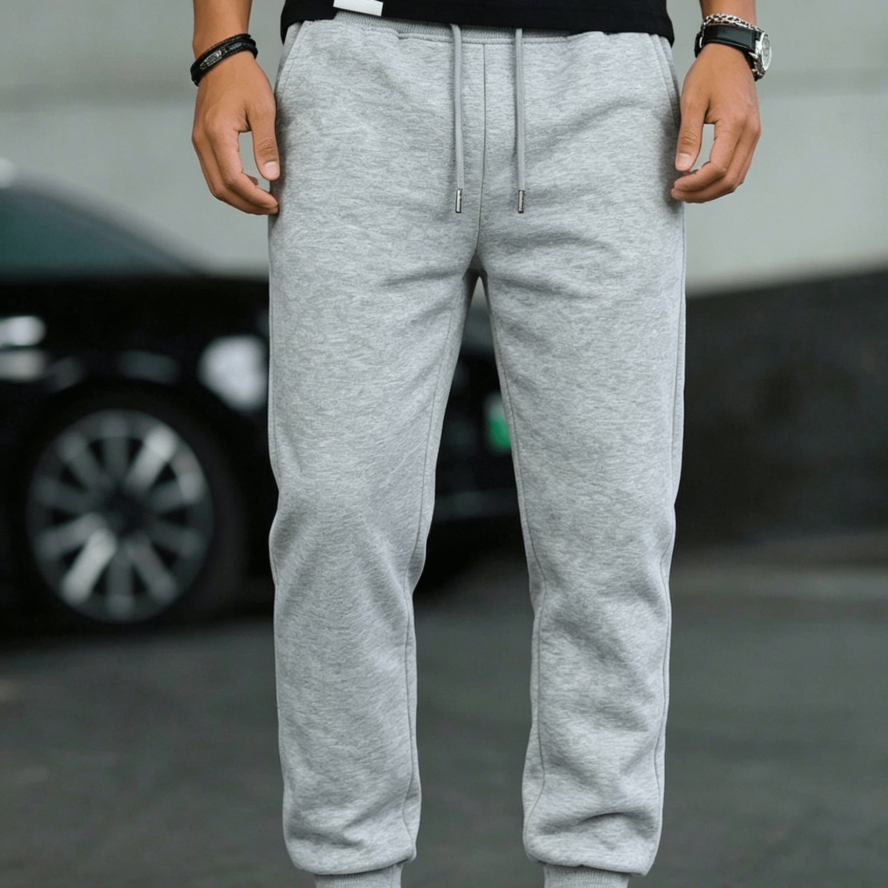 TEMU Men's Lightweight Jogger Pants With Tapered Cuff & Elastic Suitable For Gym,, - 100% Polyester Knit Athletic Track Pants, Machine Washable Pants