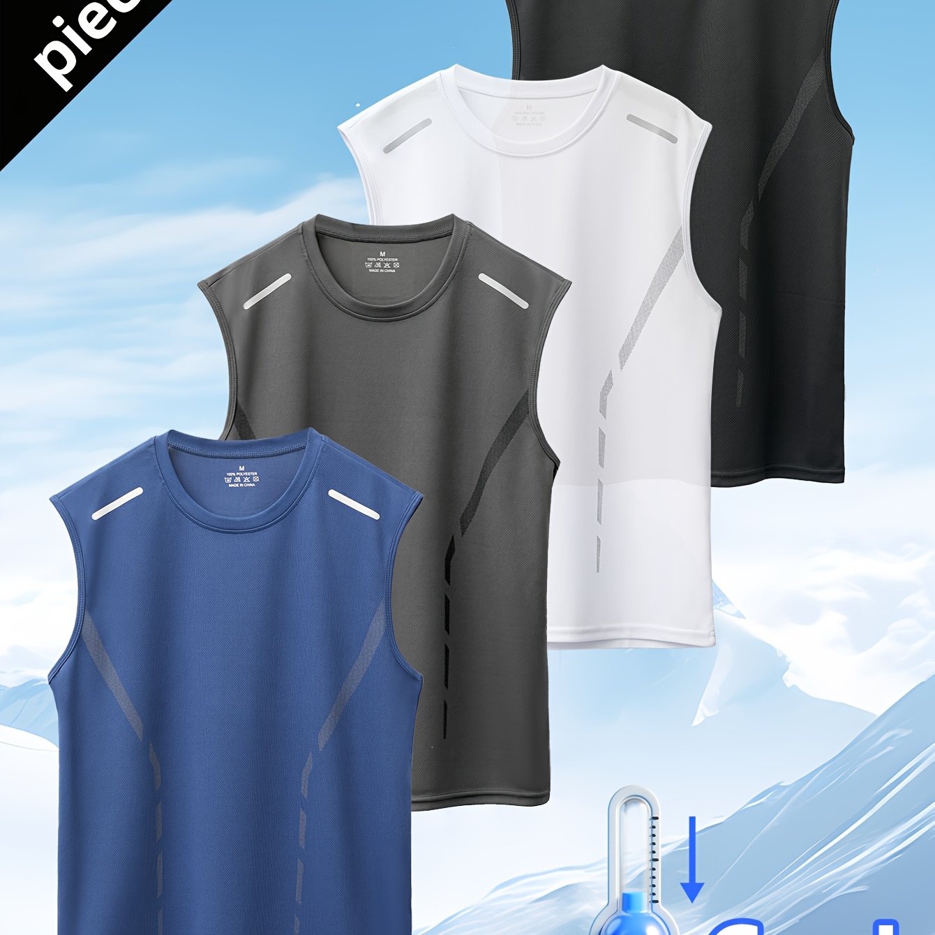 TEMU [4pcs Set] Summer Vest Men's Sleeveless T-shirt Sports Quick-drying Vest New Breathable Elastic Vest Top T