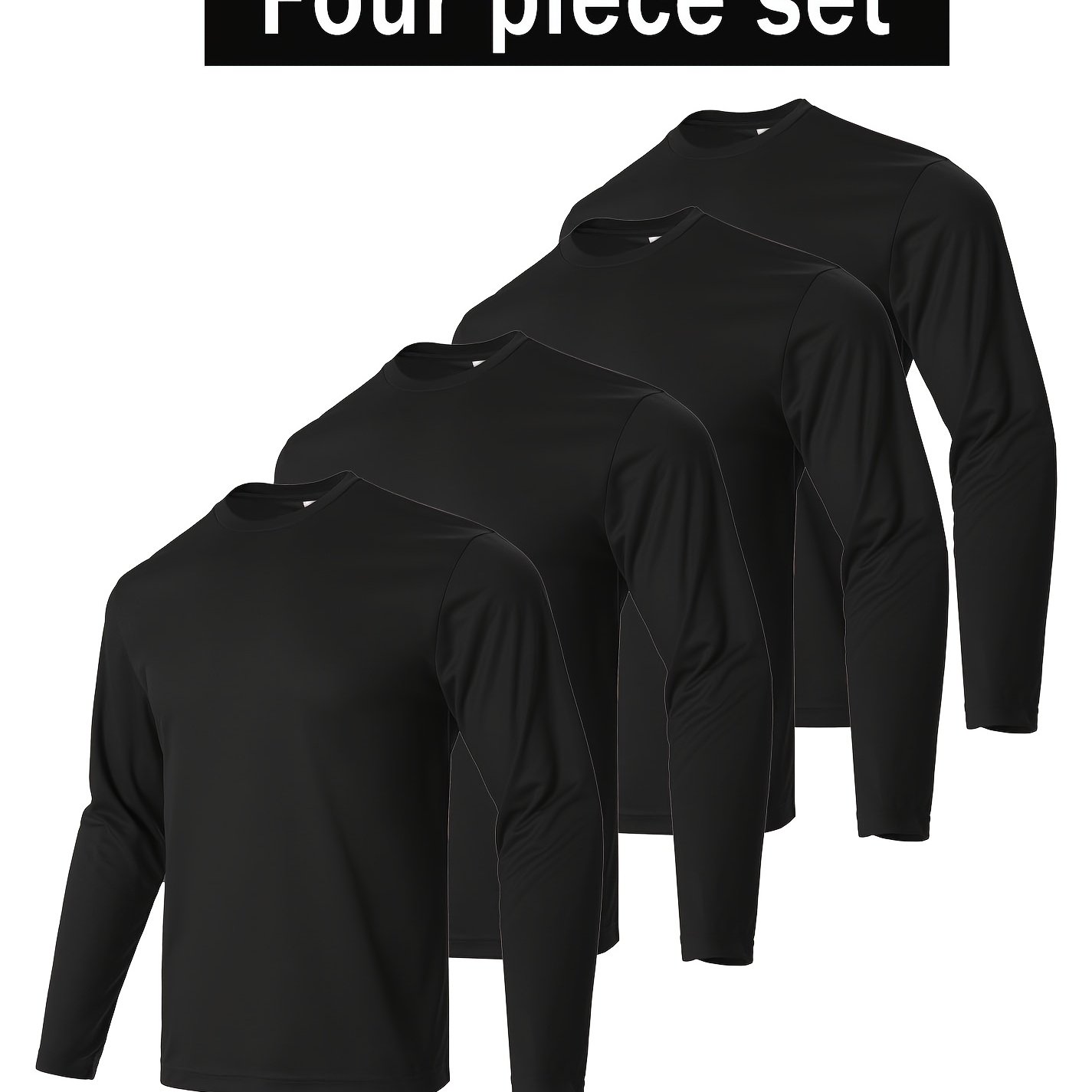 Men's Quick Drying Long Sleeved Sports Top, Round Neck Solid Color Top, Breathable, Comfortable And Versatile, Suitable For Daily Leisure Exercise, Running And Sports Wear