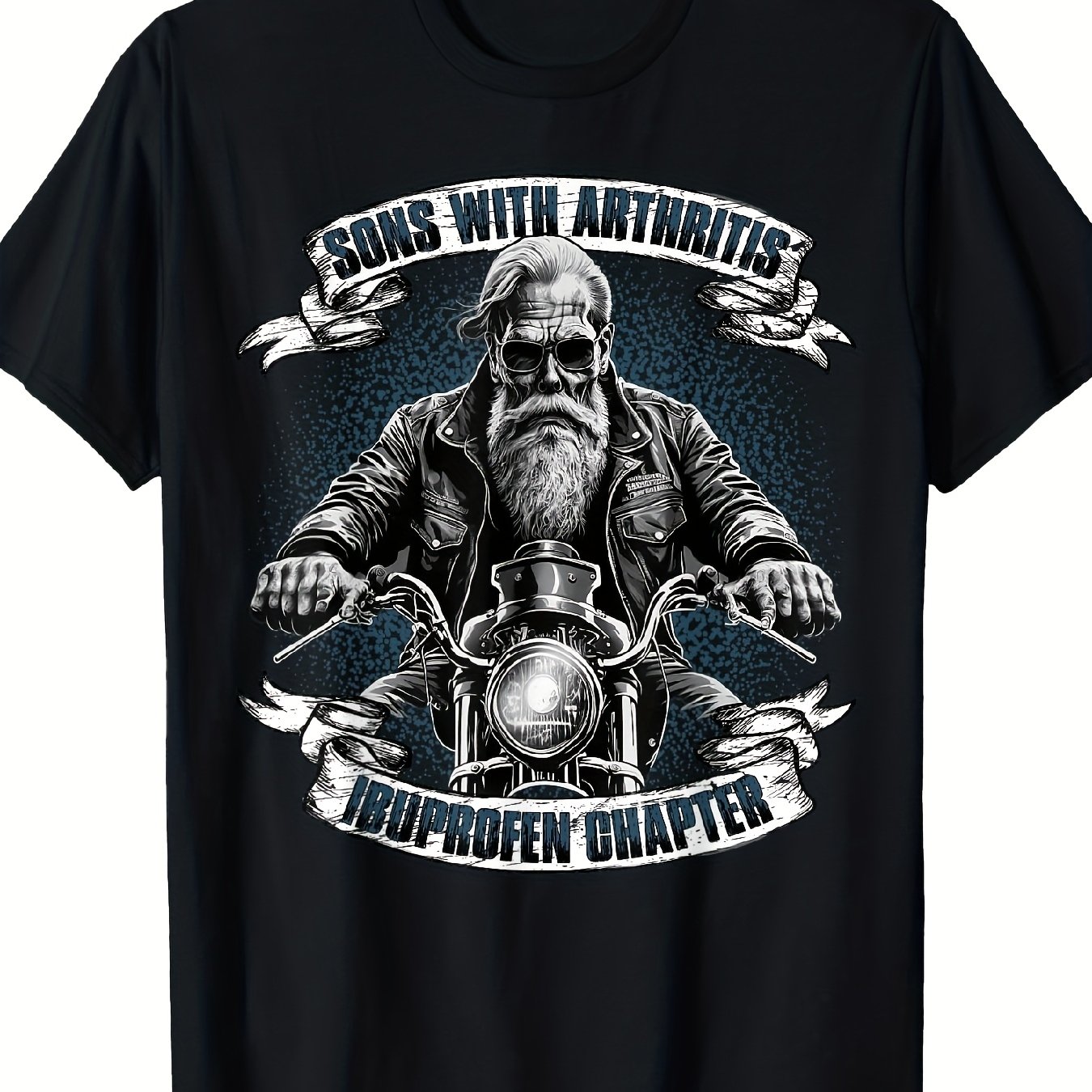 Localmen's Funny Arthritis Awareness Motorcycle T-shirt | With Arthritis Graphic Print, 100 Crew Neck Tee, Fit For Bikers Fashion Enthusiasts, , Regular Fit