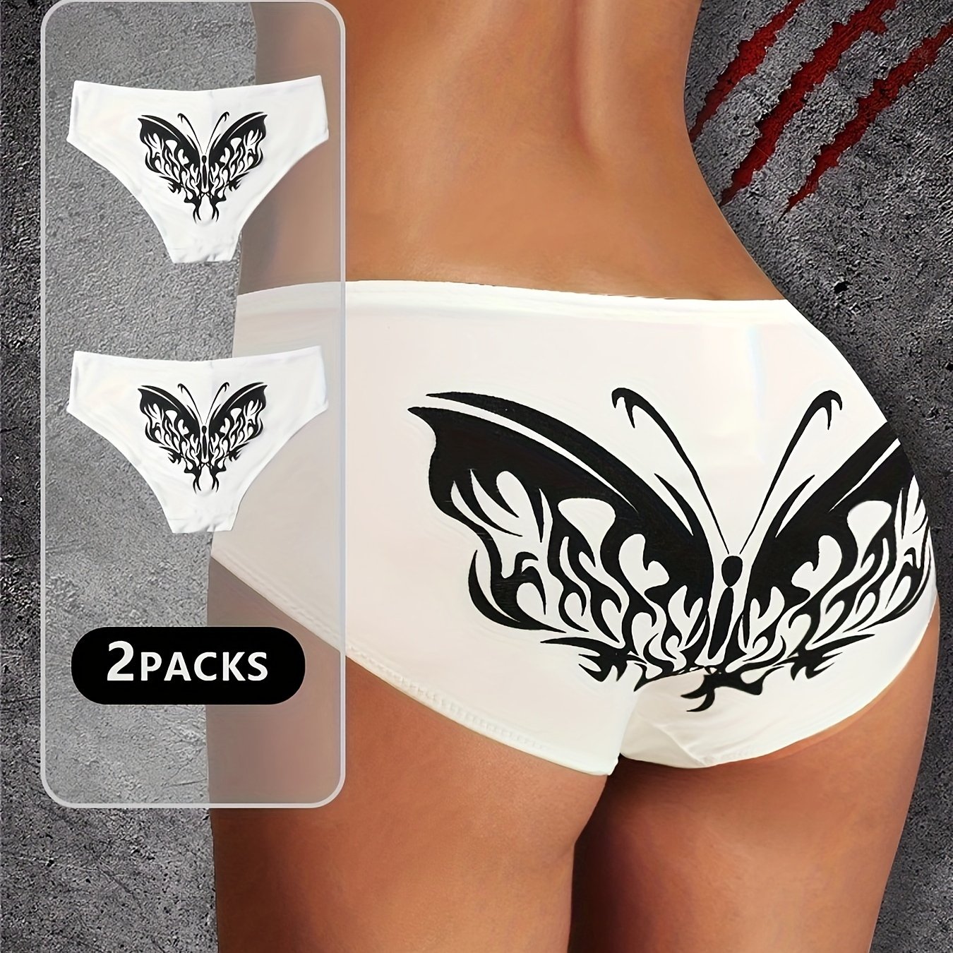 2pcs Skeleton Hand & Spider Web Print Briefs, Comfy & Breathable Halloween  Stretchy Intimates Panties, Women's Lingerie & Underwear