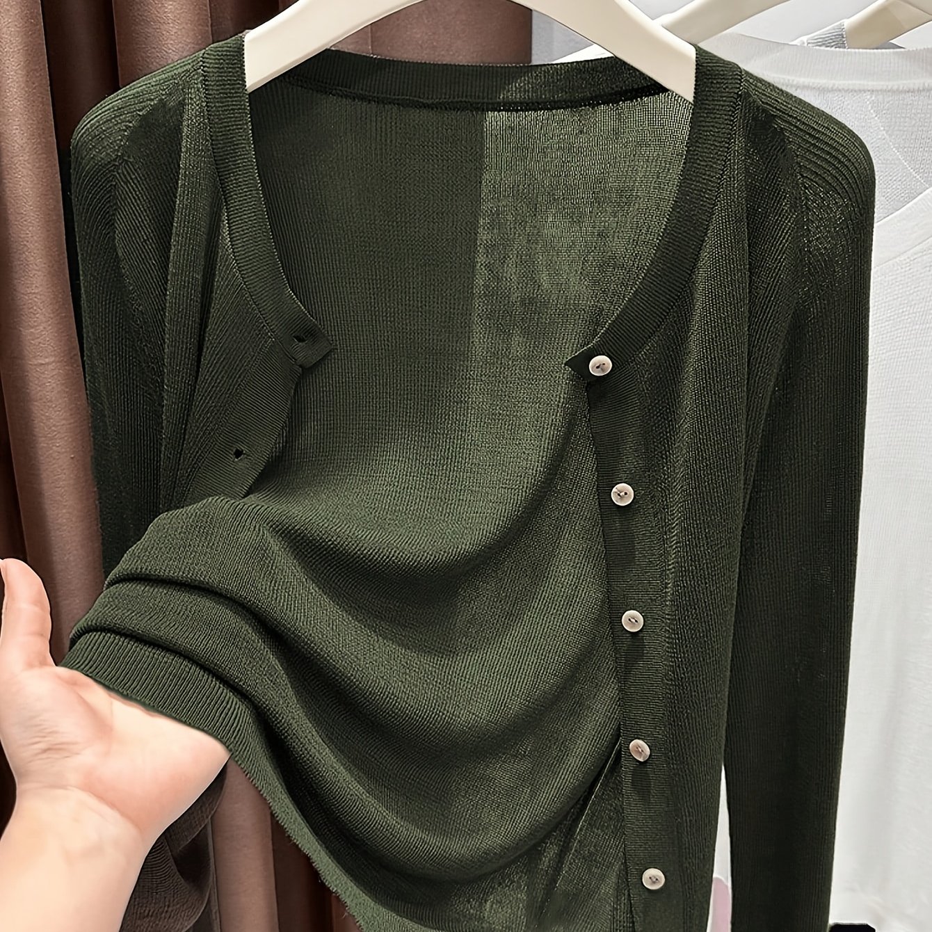 TEMU Cardigan Jacket, Lightweight Summer Fashion Top, Outdoor Sun-shading Shawl With Feel