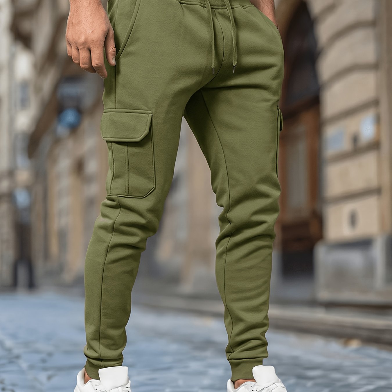 TEMU Men's Cargo Style Ankle-cinching Sweatpants | Versatile Casual Athletic Joggers