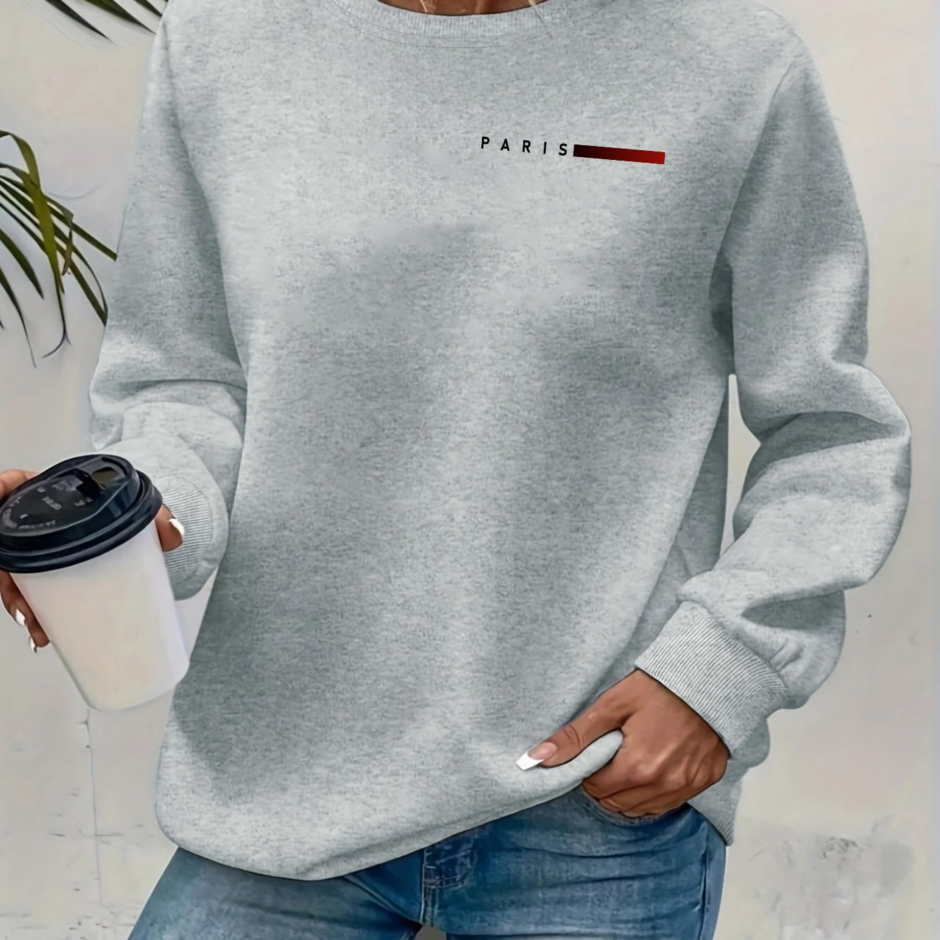 TEMU Graphic Print Sweatshirt, Crew Neck Casual Sweatshirt For Winter & Fall, Women's Clothing