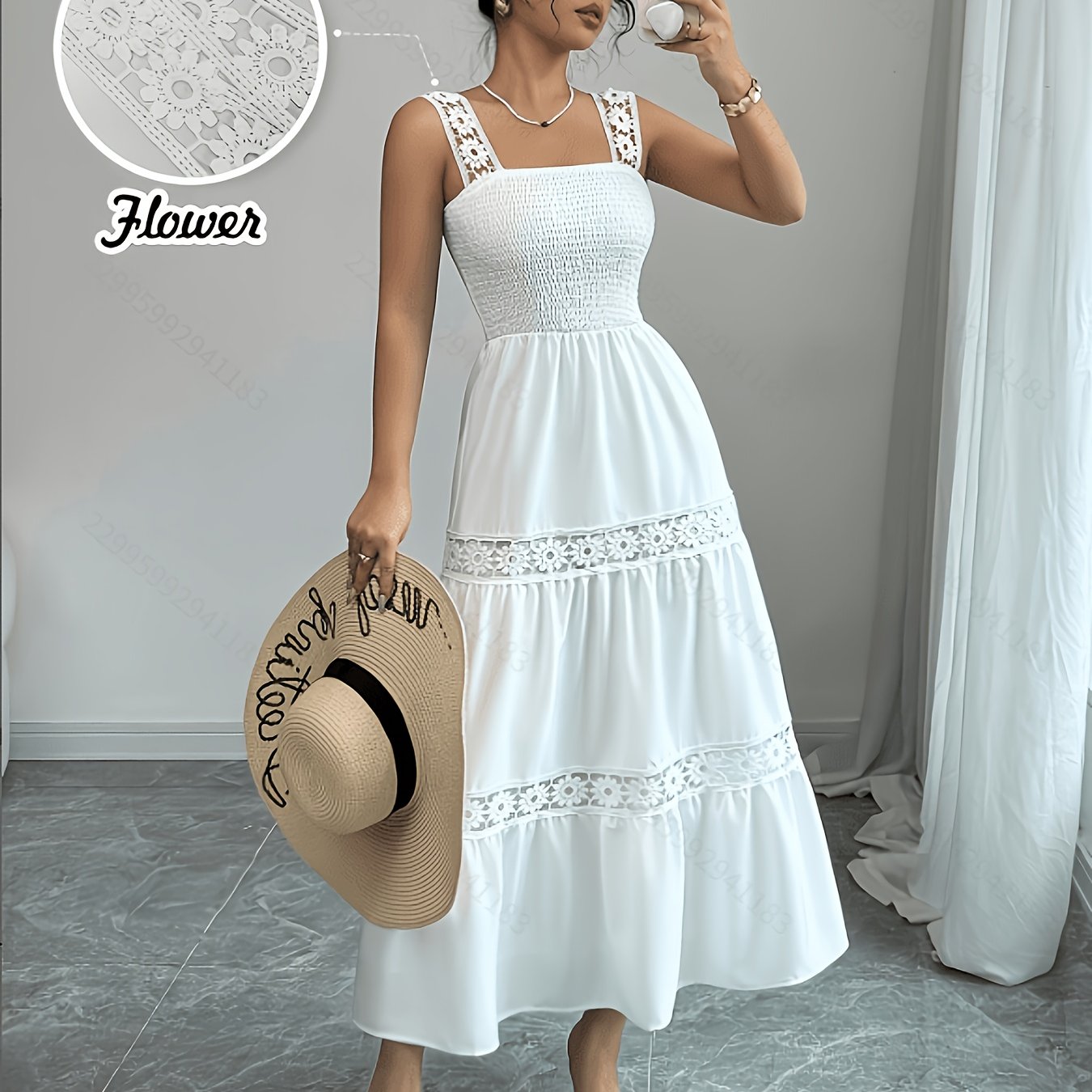 2026 Spring/summer New Arrival Elegant Women's Sexy Bandage Sleeveless Solid Color Dress With Lace , Holiday Midi-length Dress, Formal Occasion Evening Gown