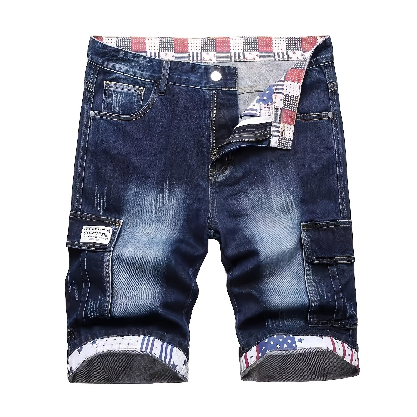 Men's Euro - Work - Style Jeans. Trouser Legs Feature Pocket Decoration. Comfortable, Soft, Wear - Resistant, Breathable, Cool. Ideal For Outdoor & Beach Leisure, Suitable Year - Round.