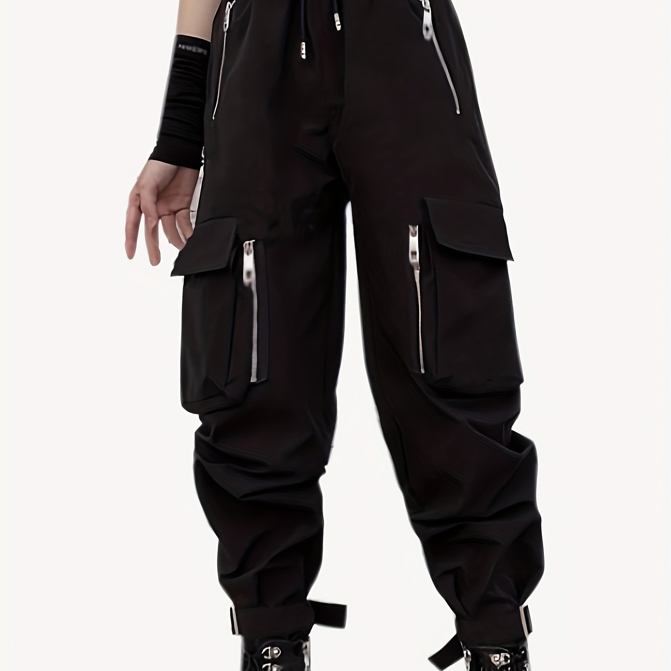 Image of A 2026 Seasonal Outfit In A Chic French Style - Gothic-style Cool And Stylish Wide-leg Trousers With A At The Ankle. Role-playing. Suitable As A Gift For Ladies On Special Occasions.