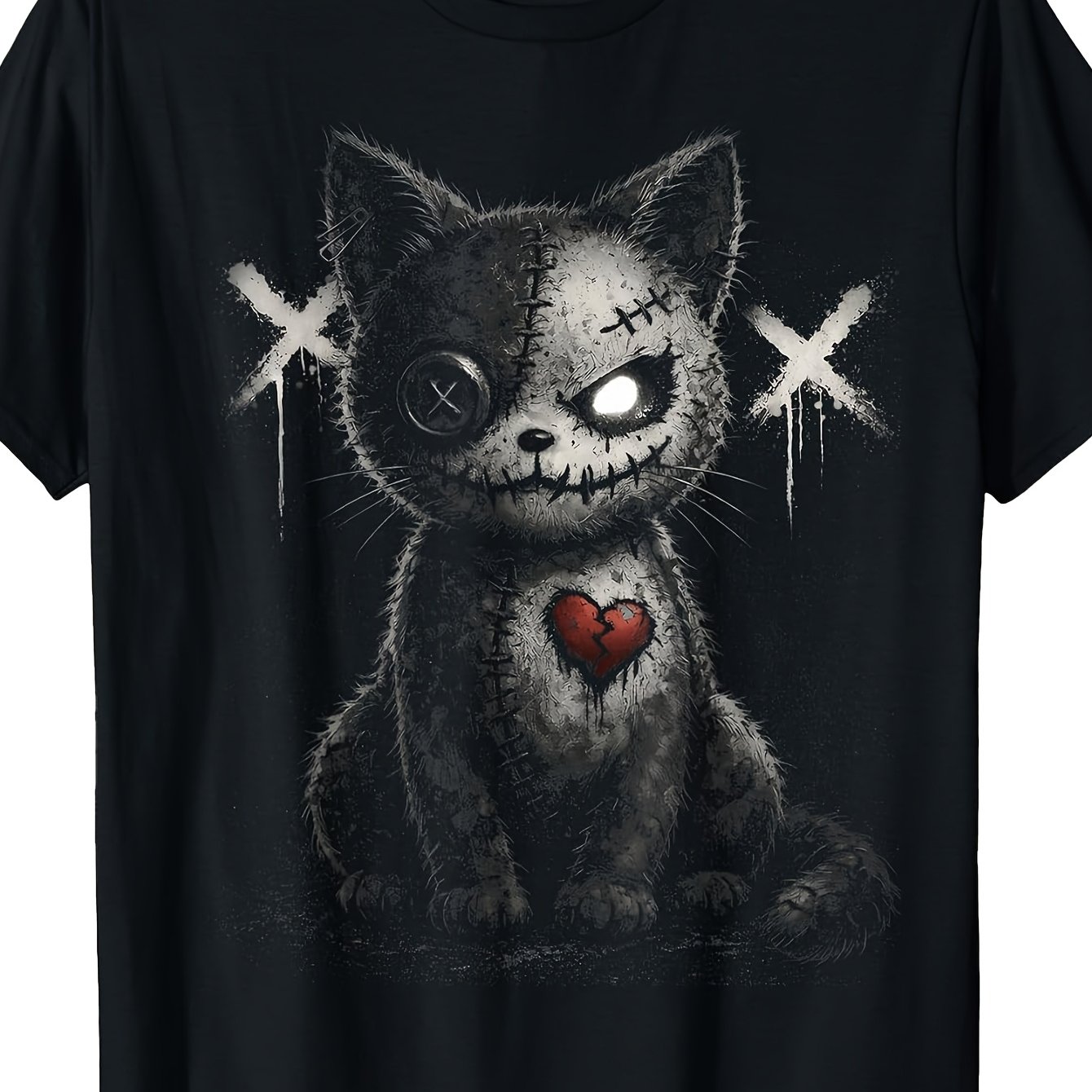 Goth Cute Punk Cat Alt Goth Grunge Horror T-shirt Solid Men Soft Perfect For Home|outdoor|gifting|work (birthdays|valentine's Day|mother's Day) S To 3xl Unisex