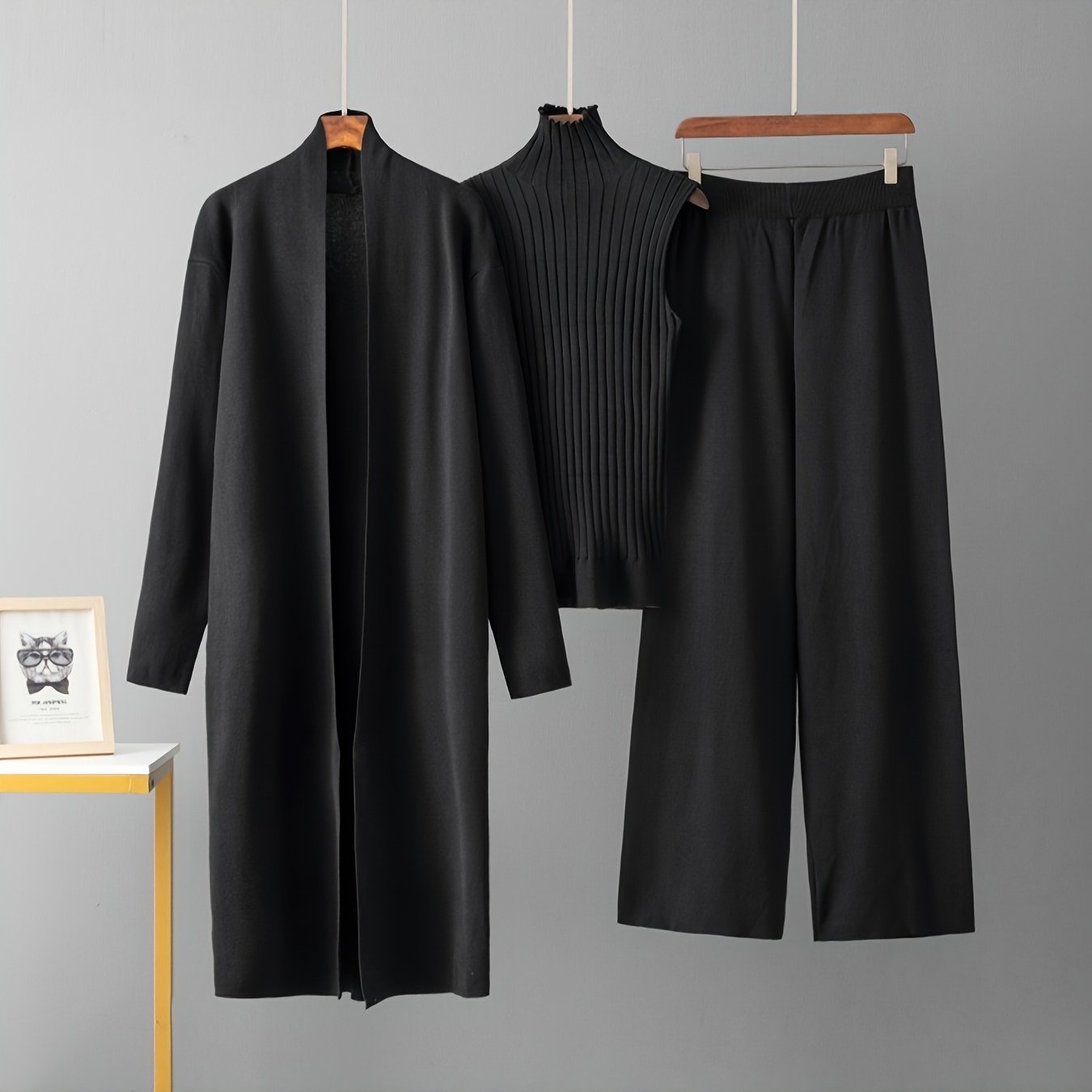 High Elasticity Women's Loose Suit with Long Wide-Legged Pants