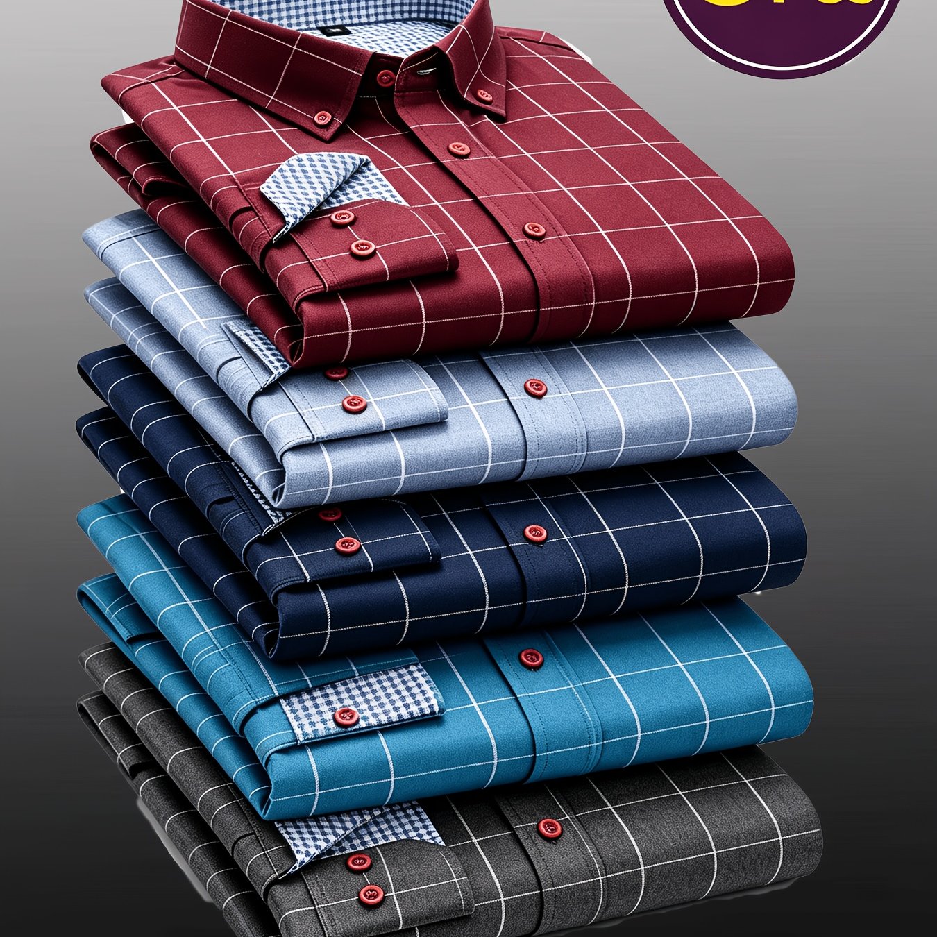 TEMU Old Money Outfits Men's Business Elegant Long-sleeve And Solid Color Five-pc Shirts, Wrinkle-free And Comfortable, Casual And Versatile, Lapel