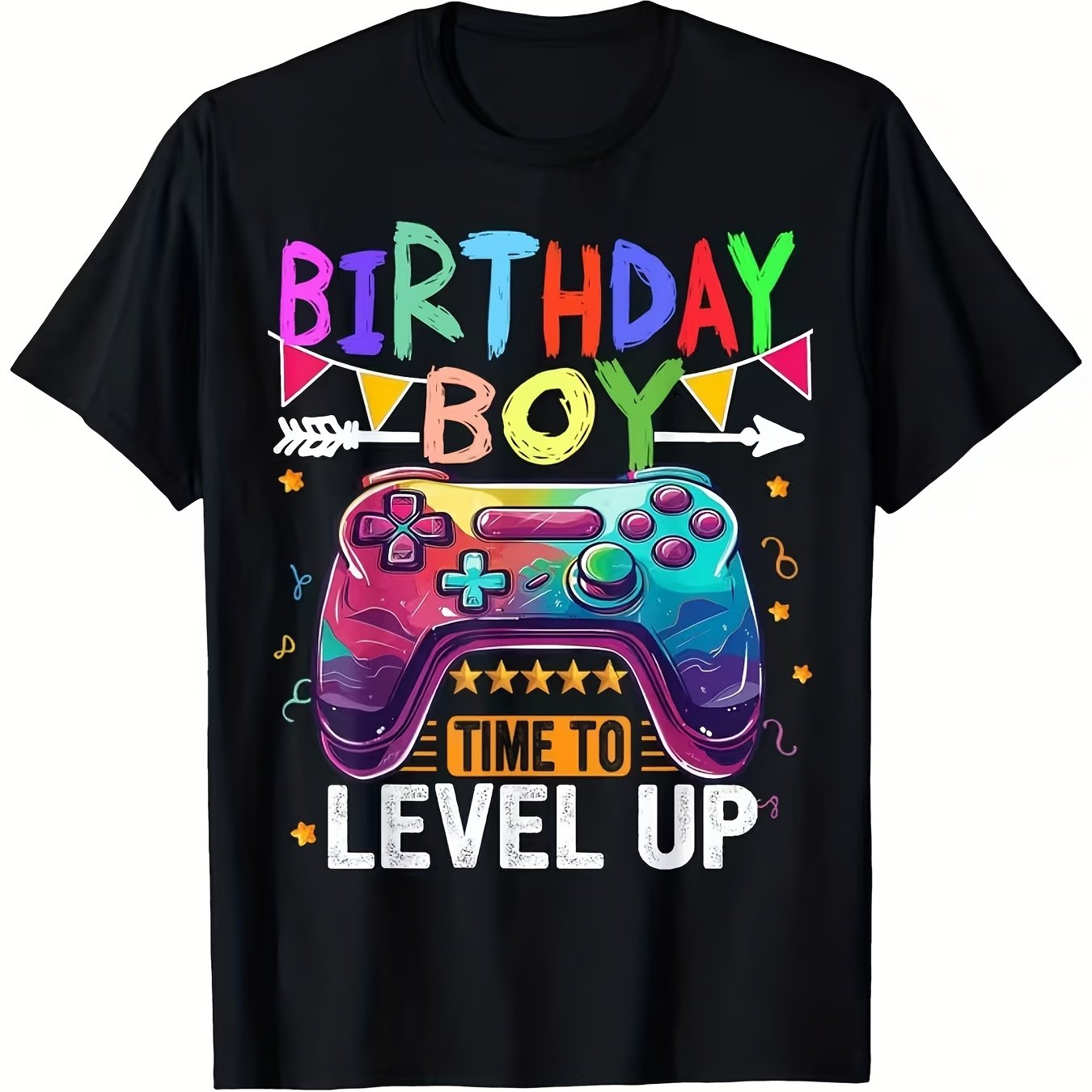 TEMU Boy's Birthday Boy Time Upgrade Video Game Birthday Gamer Boy T-shirt