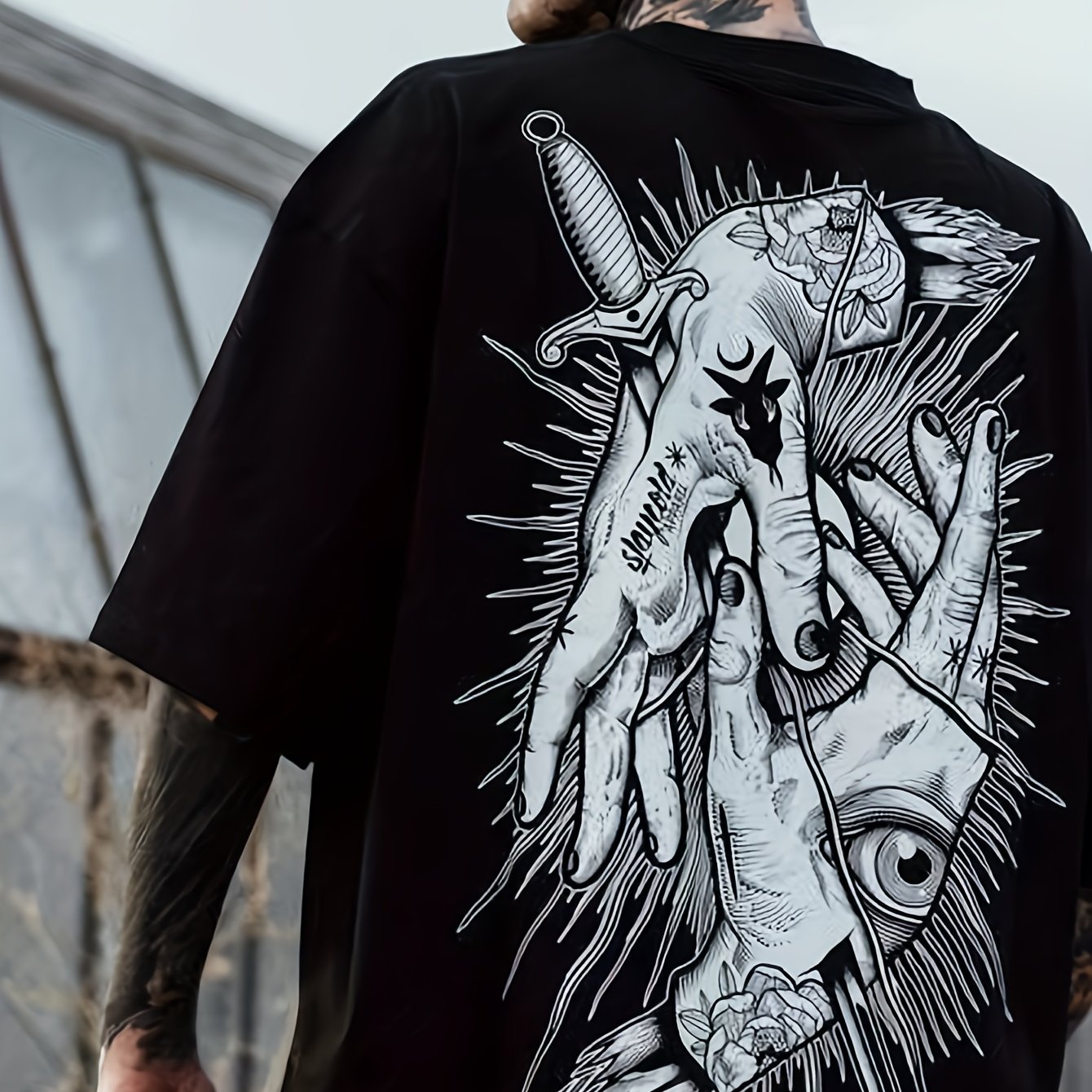 Vintage Dark Goth Print T-shirt Men's Summer Loose And Comfortable Men's And Women's Short-sleeved Fashion T-shirt