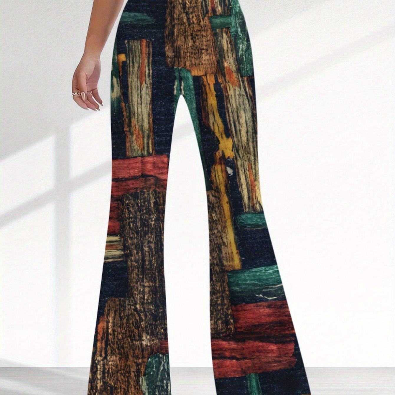TEMU Retro Abstract Art Colors Stylish Elegant Design New Autumn And Winter Pattern Prints Full Body Printed Women's Long Pants Casual Fashionable