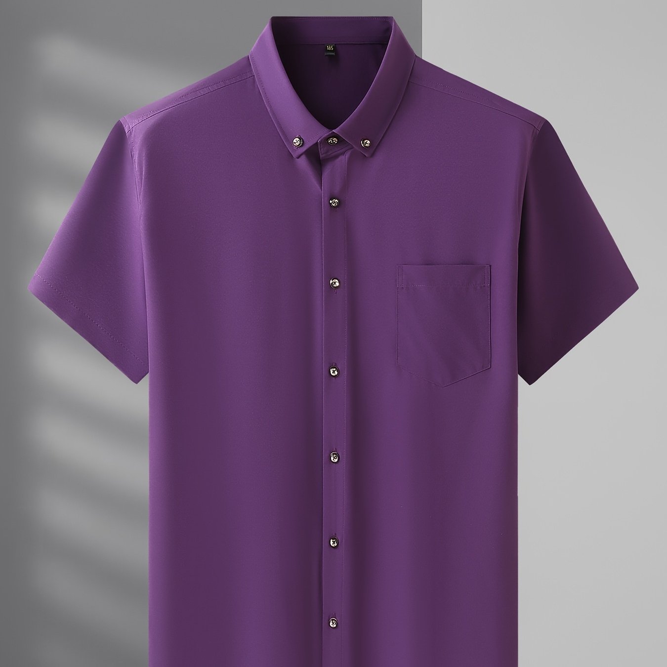TEMU Men's Plus Size Summer New Short-sleeve Shirt, 0xl-6xl, Business Casual Loose Fit Professional Solid Color Large Size Shirt, Plus Size