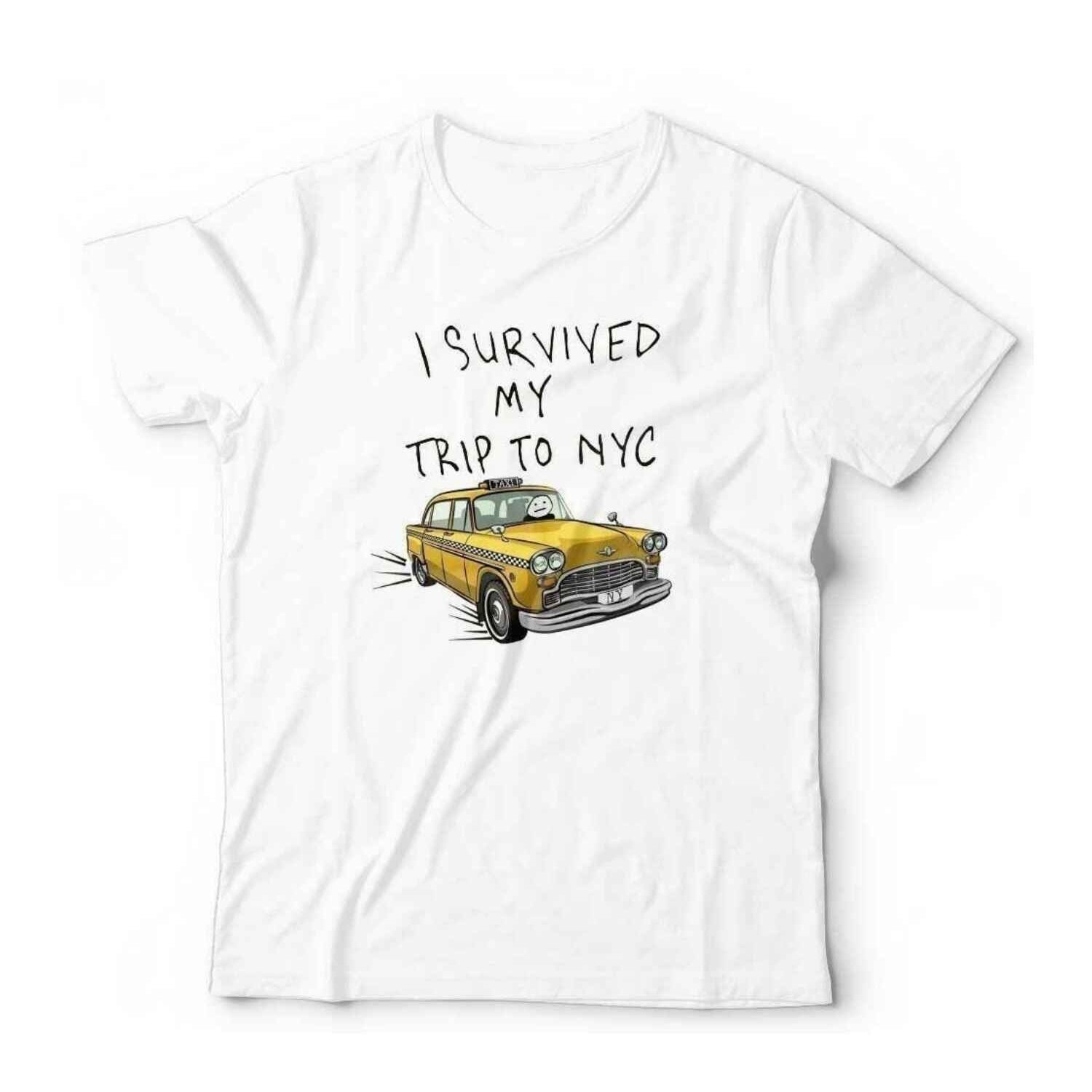 TEMU Men' & Women' Taxi Graphic T-shirt - "i In " Crewneck Tee With Iconic Nyc Cab, Stretch Knit Fabric Suitable For Parties, Casual Wear & Everyday
