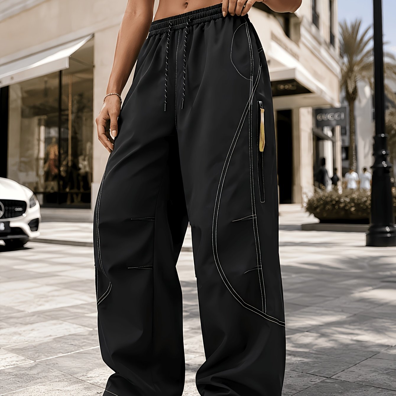TEMU New Women's Fashion Casual Loose Parachute Trousers Cargo Pants