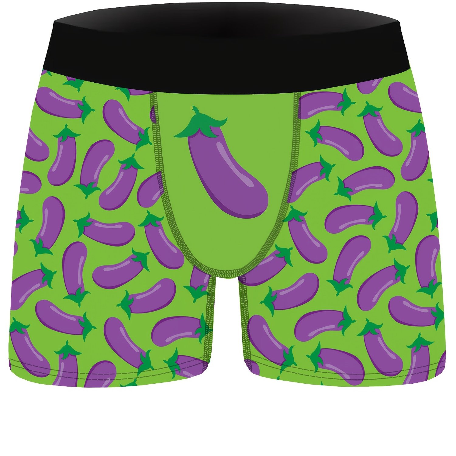Men's Purple Eggplant Print Fashion Novelty Breathable Comfy High Stretch  Boxer Briefs Underwear