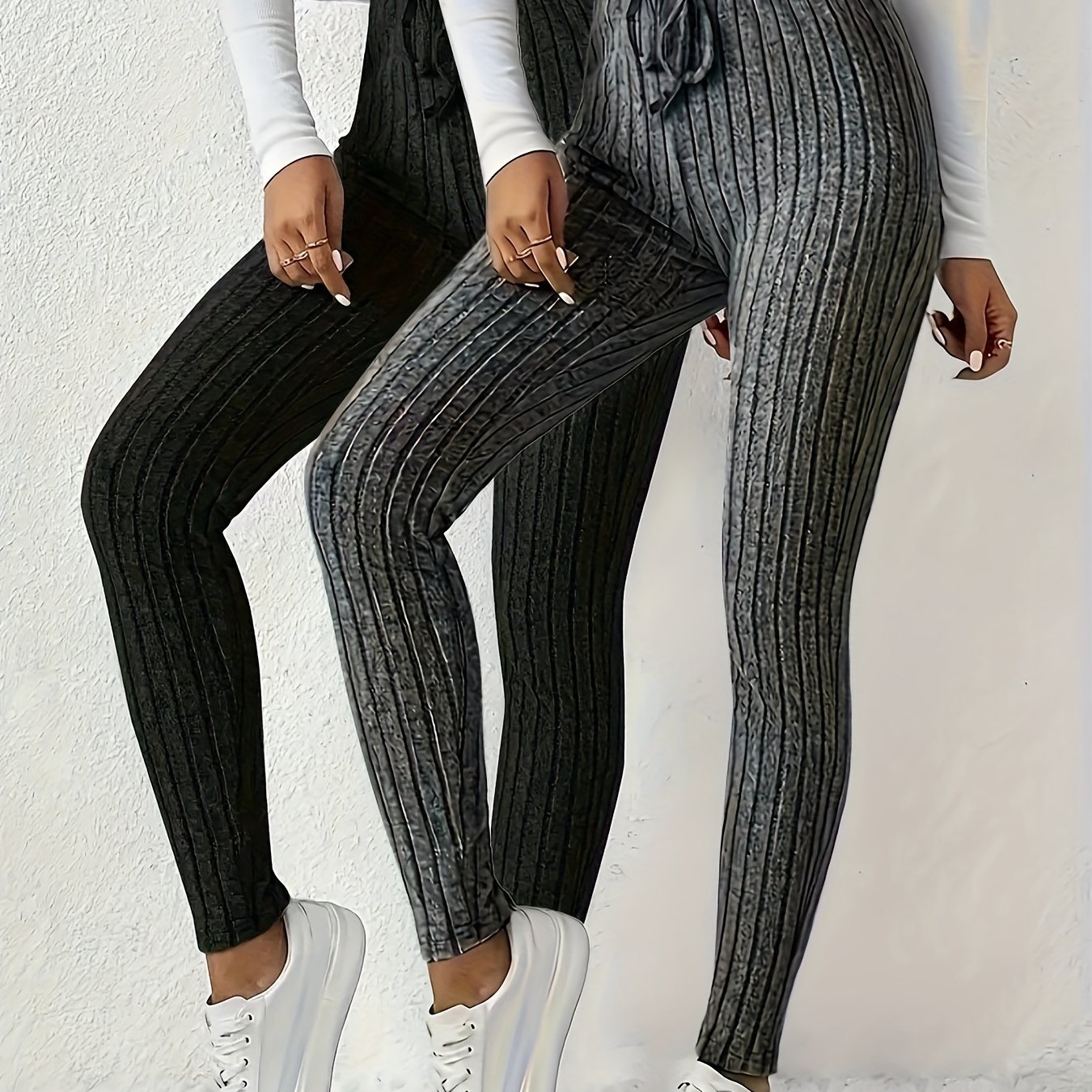 Image of [two-piece Set] European And Running Women's Tight Leggings, Autumn And Winter Wear