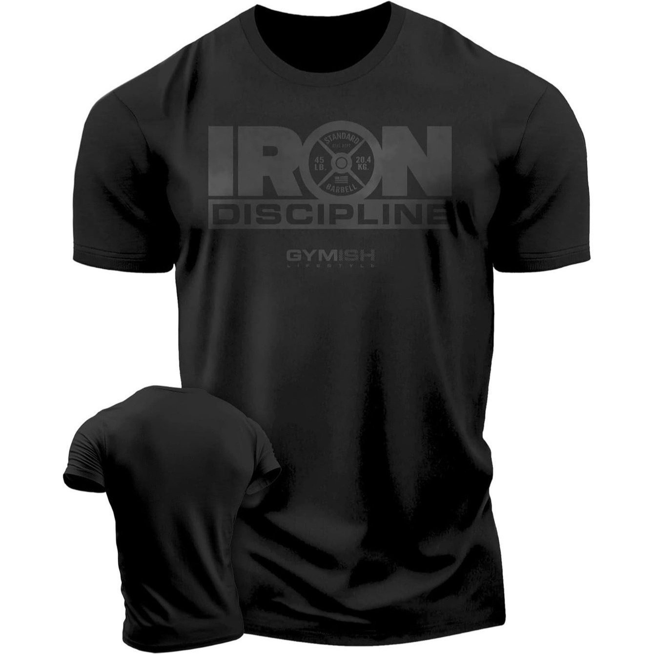 Image of 1 Gym Style Iron Discipline Motivational Tee, Crew Neck Short Sleeve Shirt, Relaxed Fit Urban Style Unique Top, Ideal For Men And Women, Workout Apparel, Hoodies, Presents For