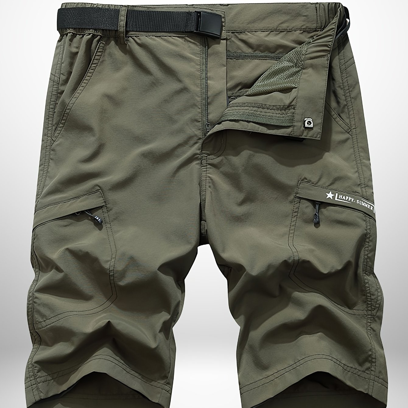 TEMU [shule Water Obm] Men's Cargo Shorts, Summer Outdoor Casual Multi-pocket Versatile Shorts. (belt Not Included)
