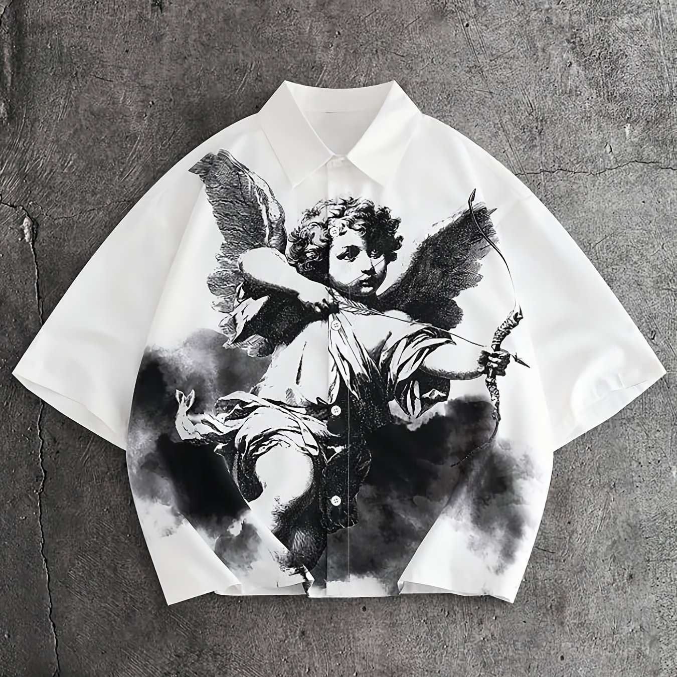 TEMU [printeddesign-not Textured]plus Size Men's Printed Shirt, Fashion Lapel Short Sleeve Shirt, Skin-friendly& Comfortable. Unique Print Design,