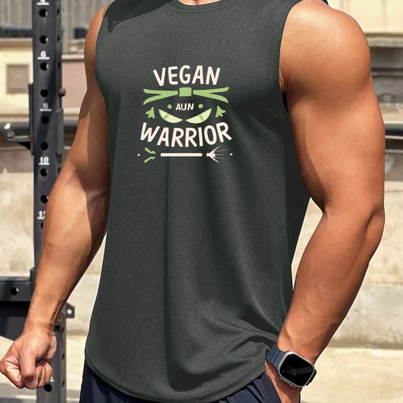TEMU Print Men's Comfy Breathable Tank Top, Casual Stretch Sleeveless Vest For Summer Gym Workout Training Basketball