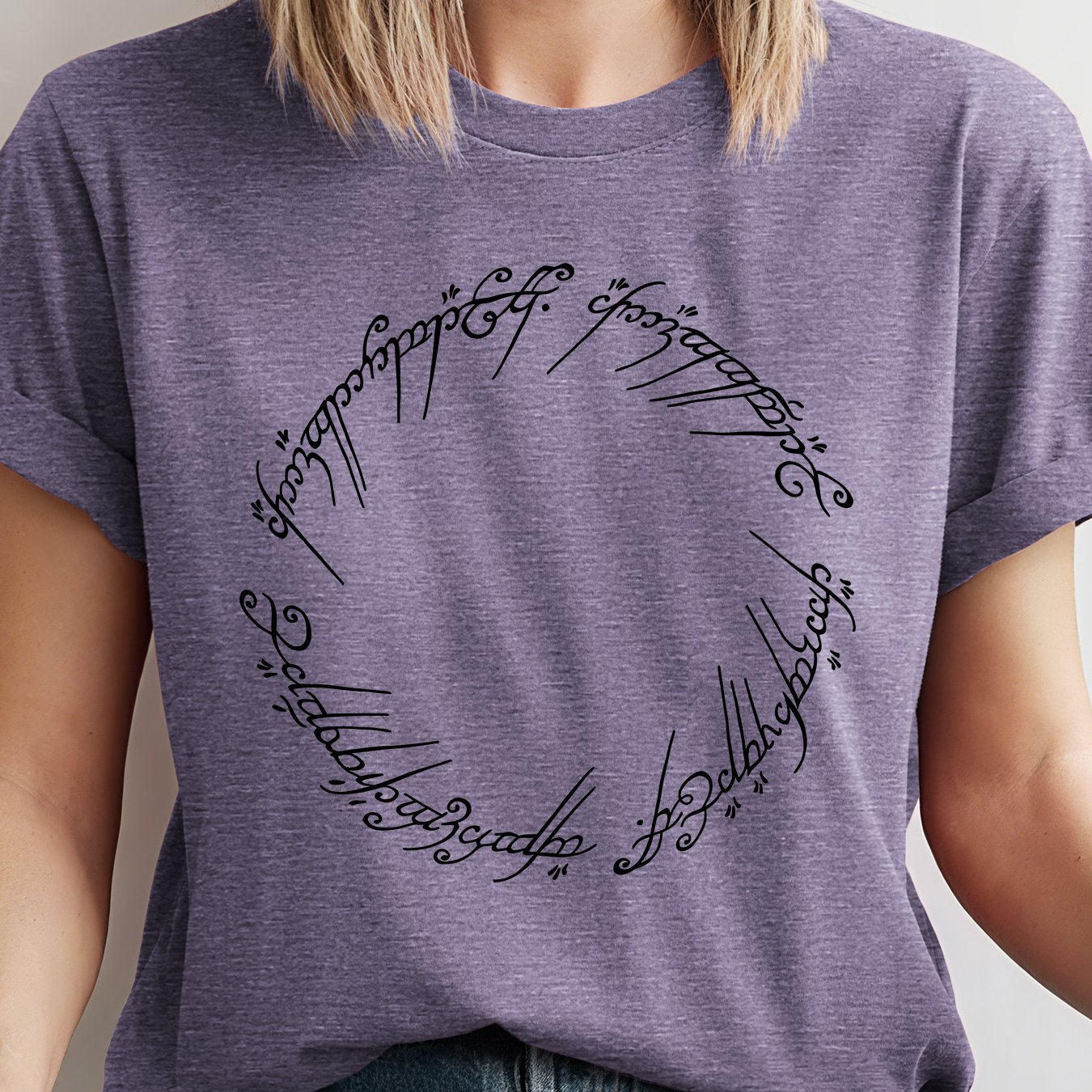 TEMU [authentic] The : The 1pc Ring Text Line Art Print Women's Short-sleeve T-shirt | Trendy Cool Graphic Short-sleeve Tee | 2026 Summer New Arrival