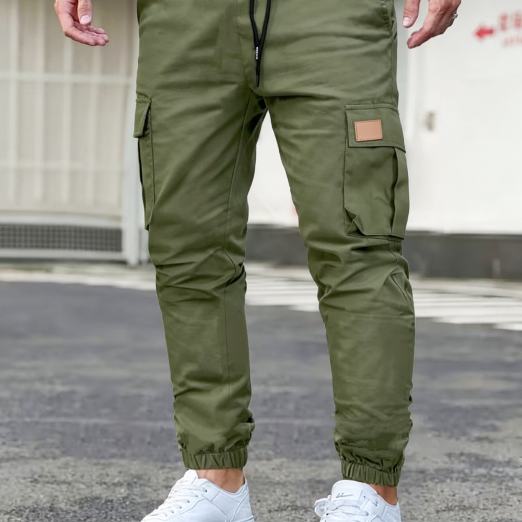 TEMU Men's Workwear Cargo Pants, Casual With Multiple Pockets, Waist With Drawstring, Men's Pants, Comfortable For , Suitable For Street, Work And