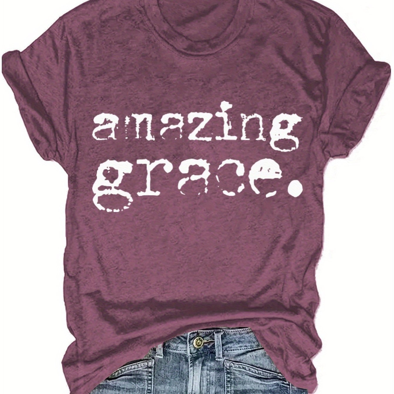 TEMU Inspirational - Vintage Style Graphic T-shirt Suitable For Women, Suitable For Casual Wear And Religious Activities, Fashionable Christian